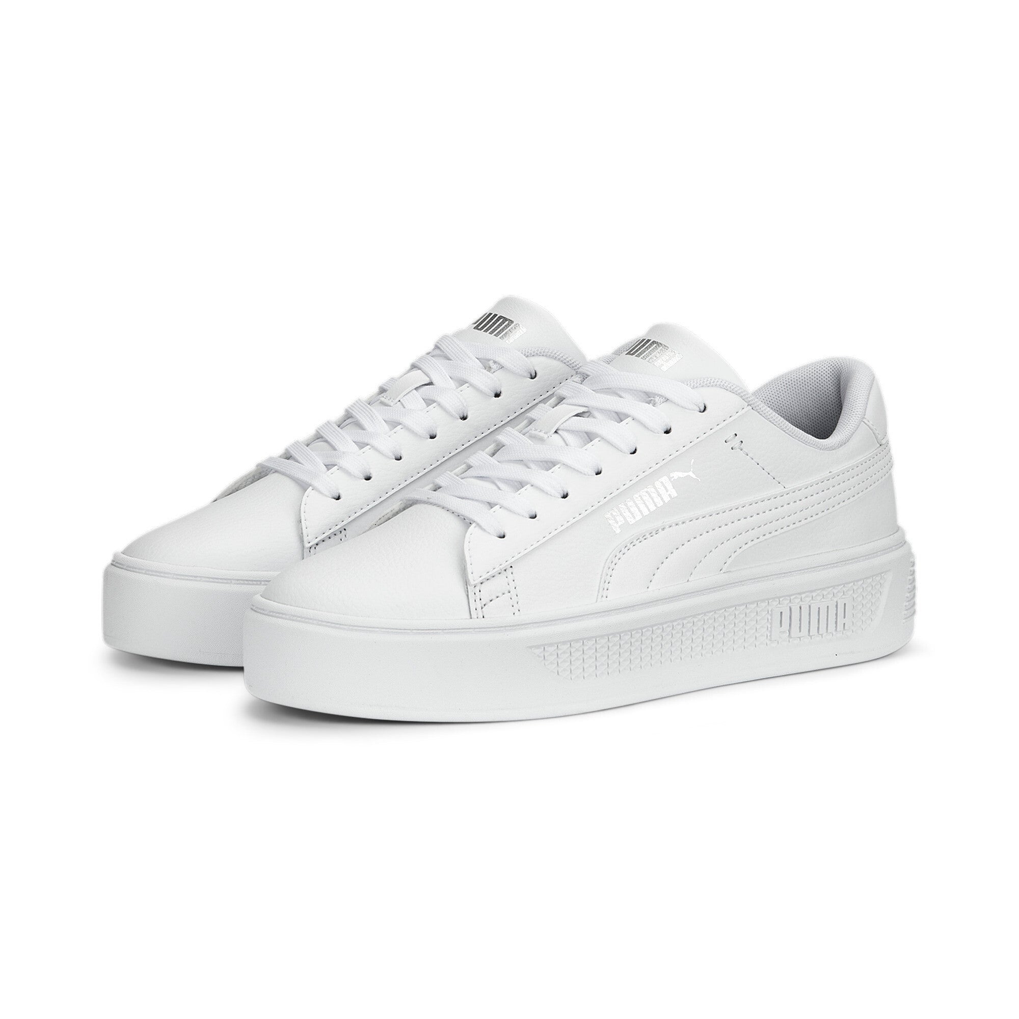 Smash Platform V3 Women - 4.5 / PUMA-White-PUMA Silver - PUMA Footwear THE MIX