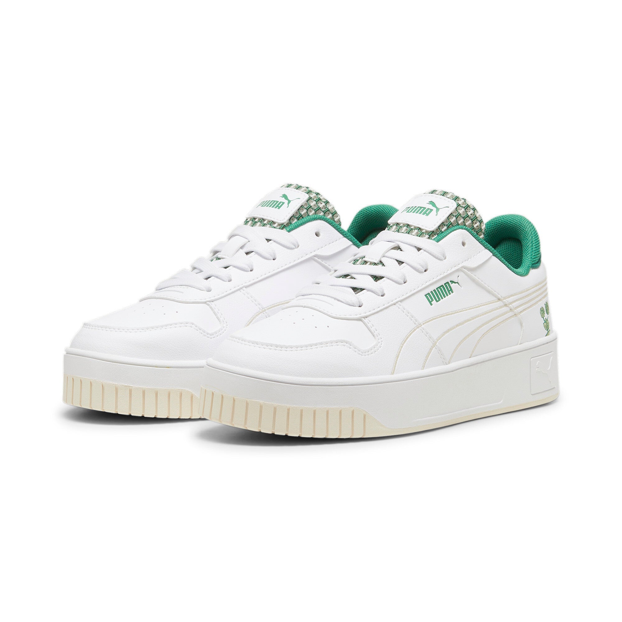 Carina Street Blossom - 4.5 / PUMA White-Sugared Almond-Archive Green - PUMA Footwear THE MIX