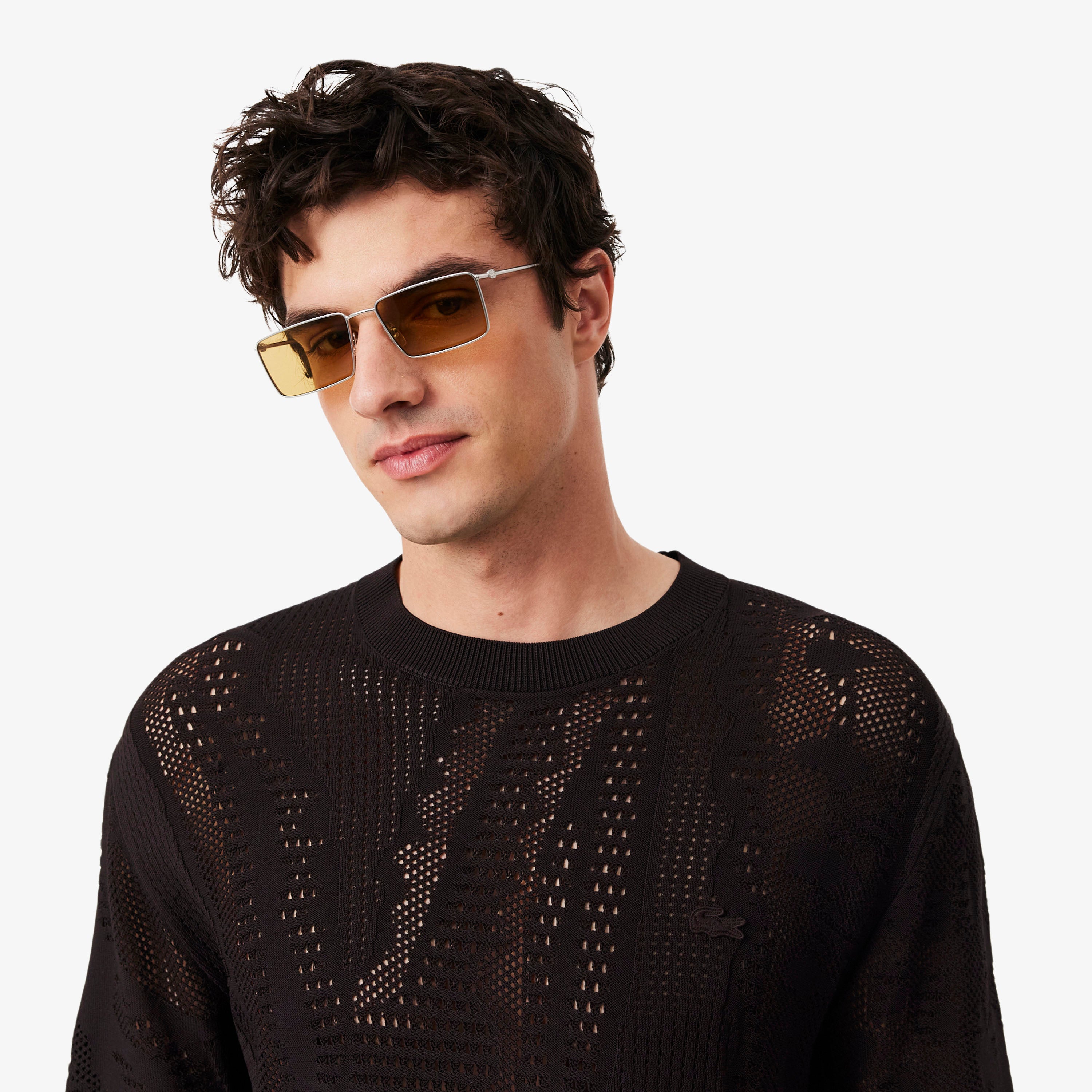 LACOSTE Relaxed Fit Short Sleeved Printed Sweater