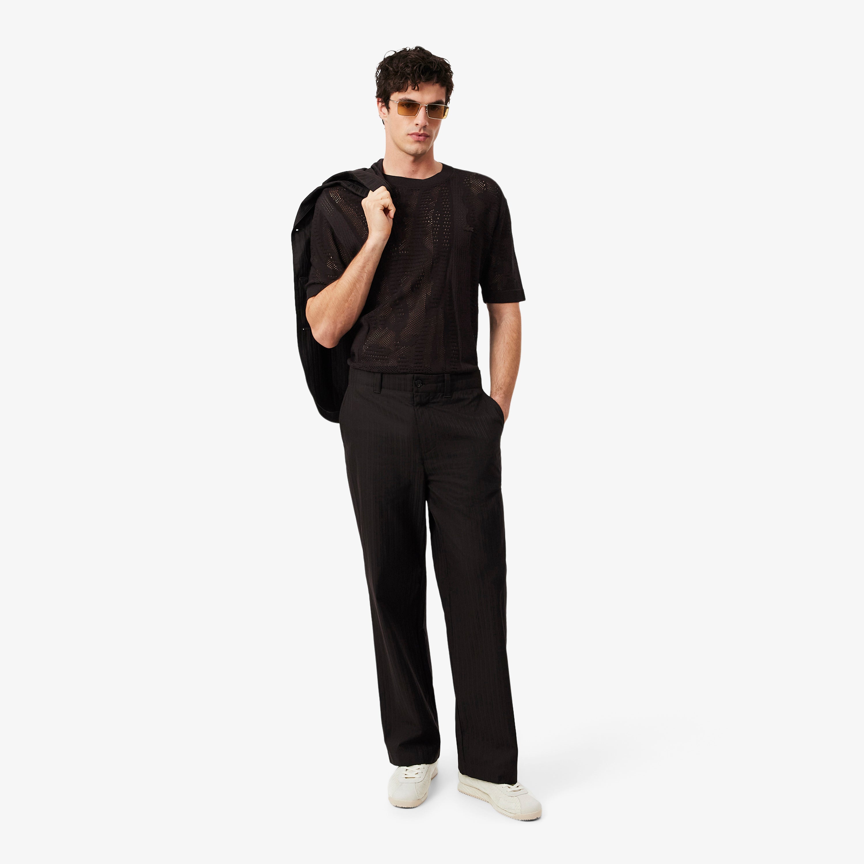 LACOSTE Relaxed Fit Short Sleeved Printed Sweater