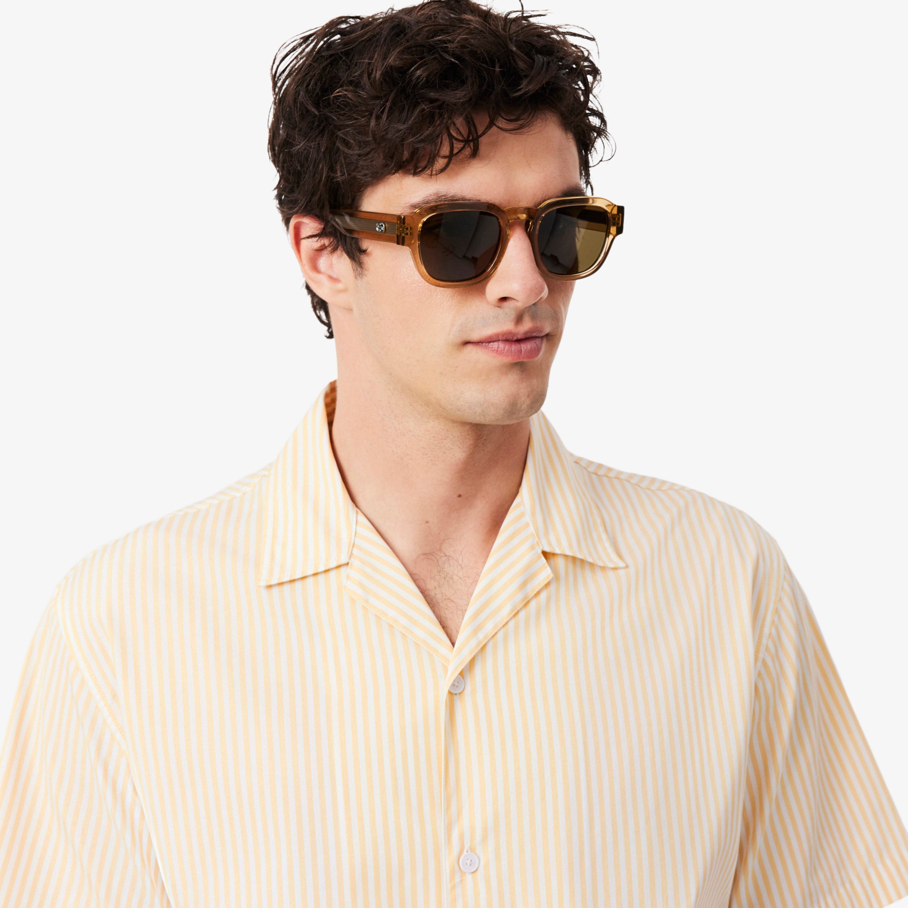 LACOSTE Relaxed Fit Striped Crocodile Shirt