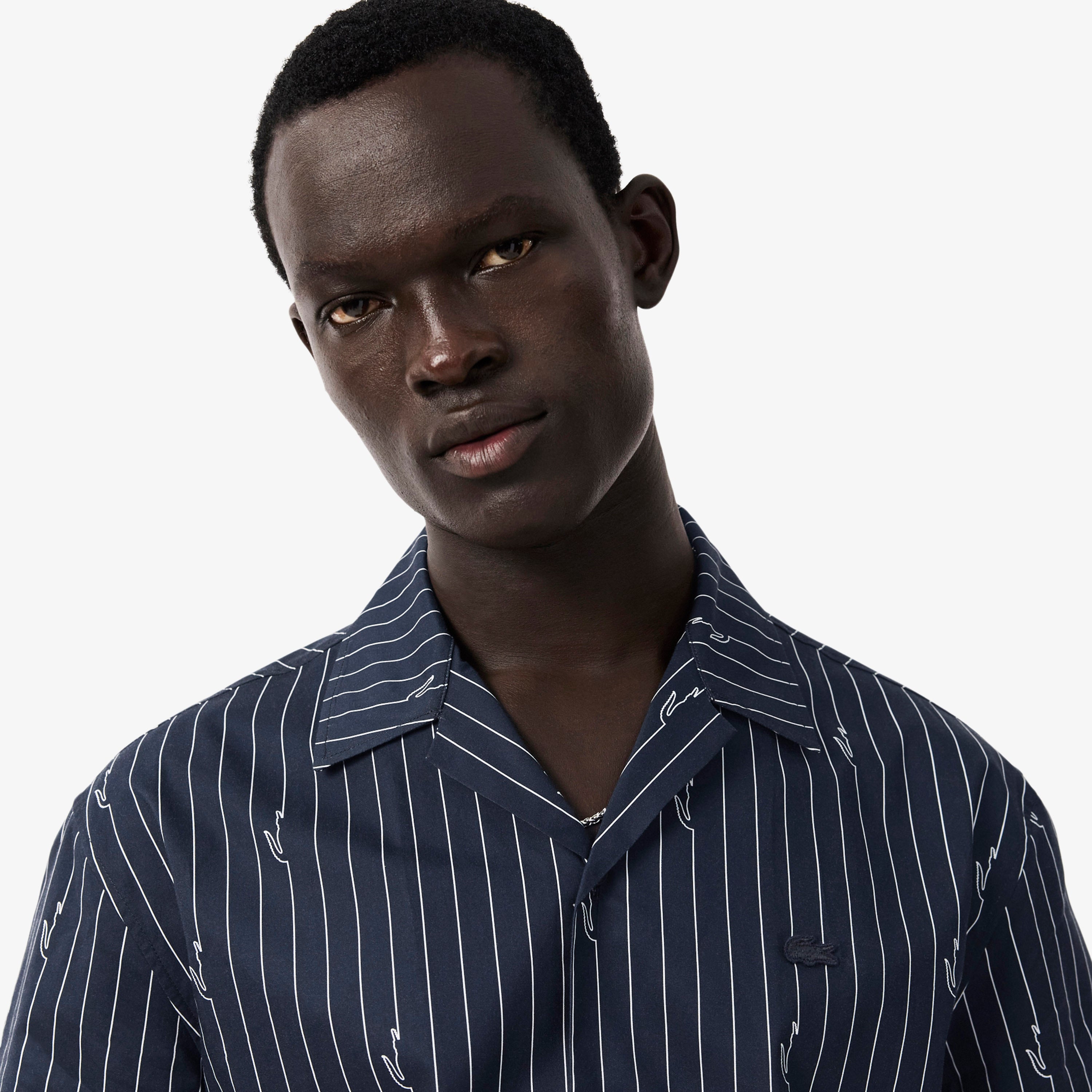 LACOSTE Men Relaxed Fit Print Twill Shirt