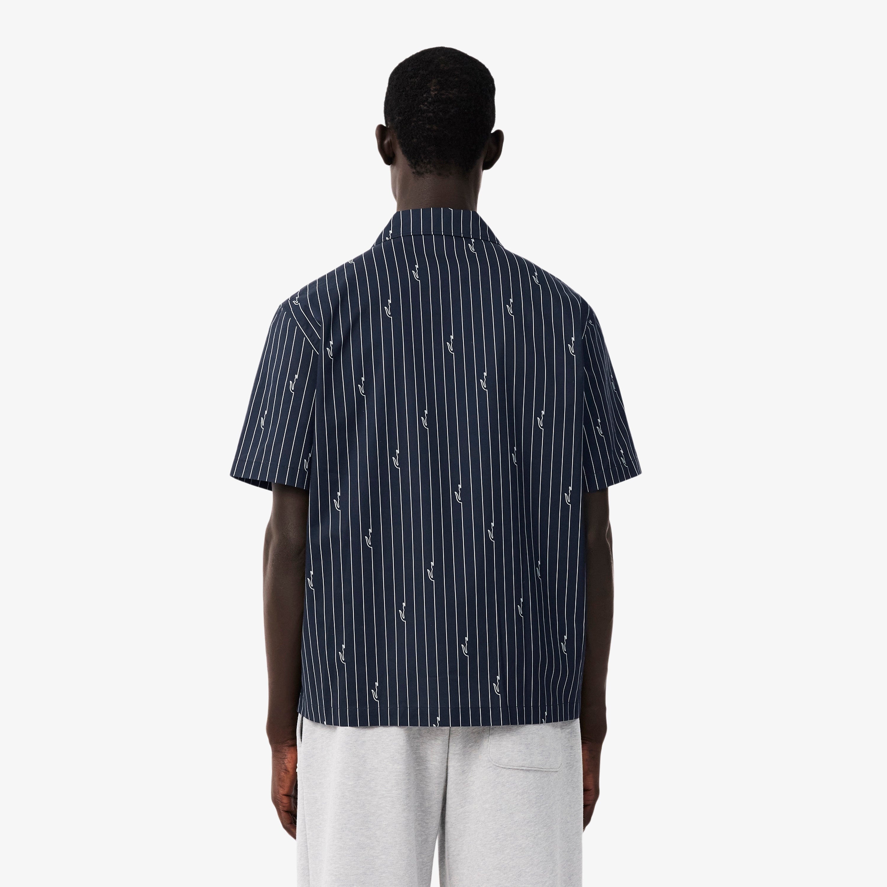 LACOSTE Men Relaxed Fit Print Twill Shirt