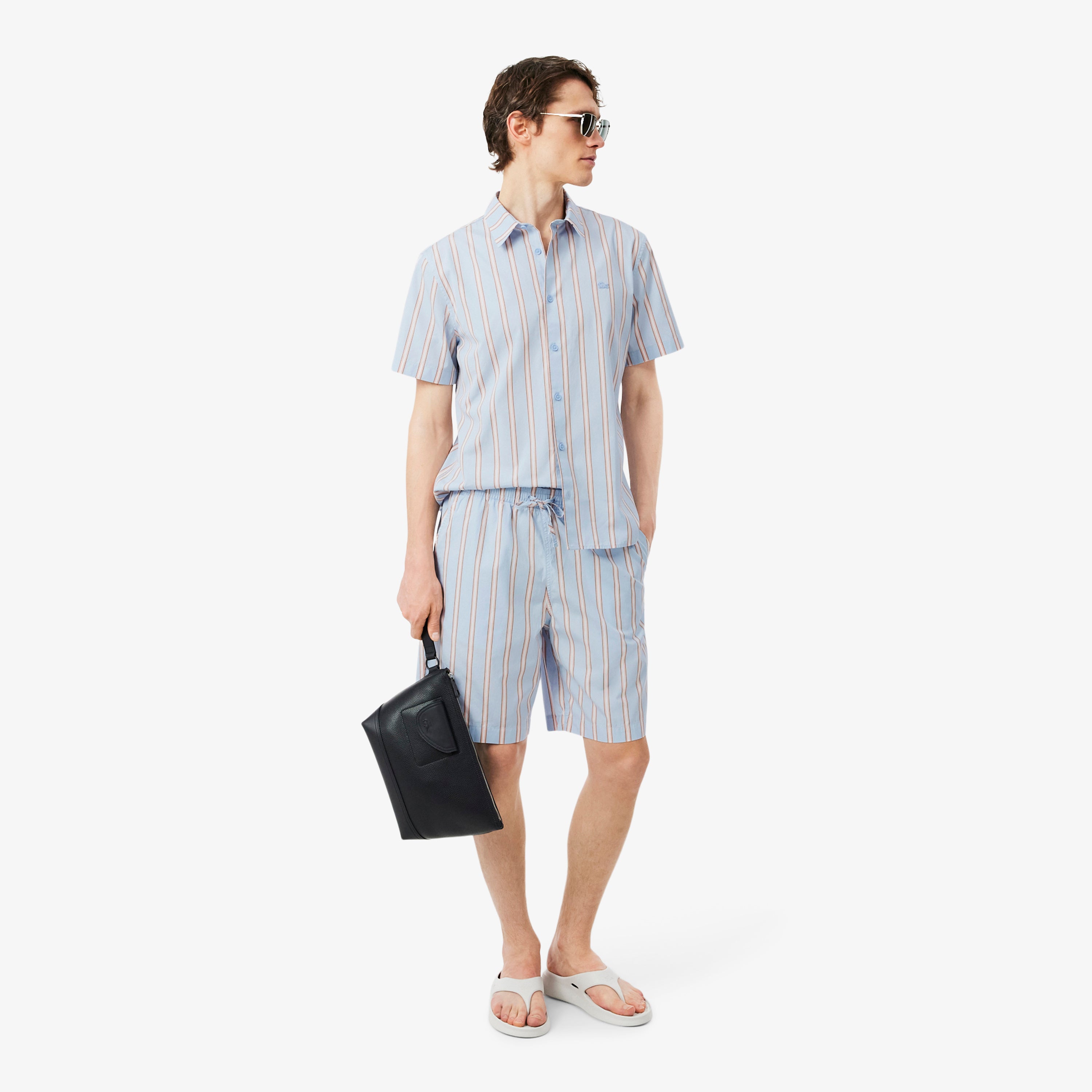 LACOSTE Regular Fit Striped Poplin Shirt