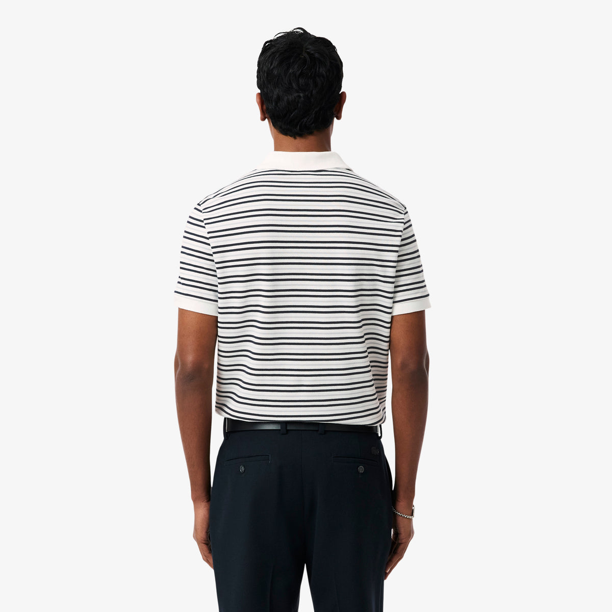 LACOSTE Regular Fit Striped Petit Piqué Polo Shirt