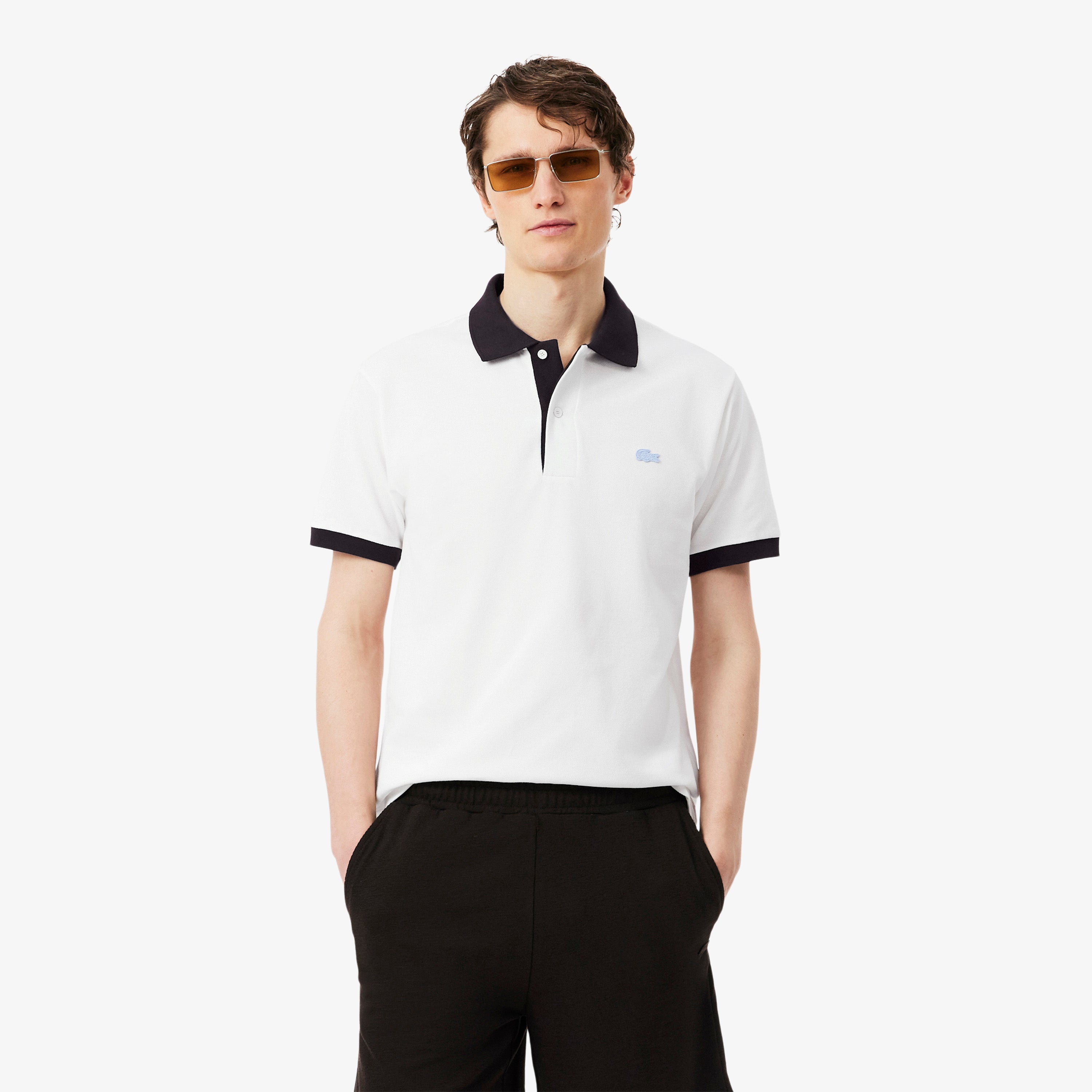 LACOSTE Men Classic Fit Contrast Rib Polo
