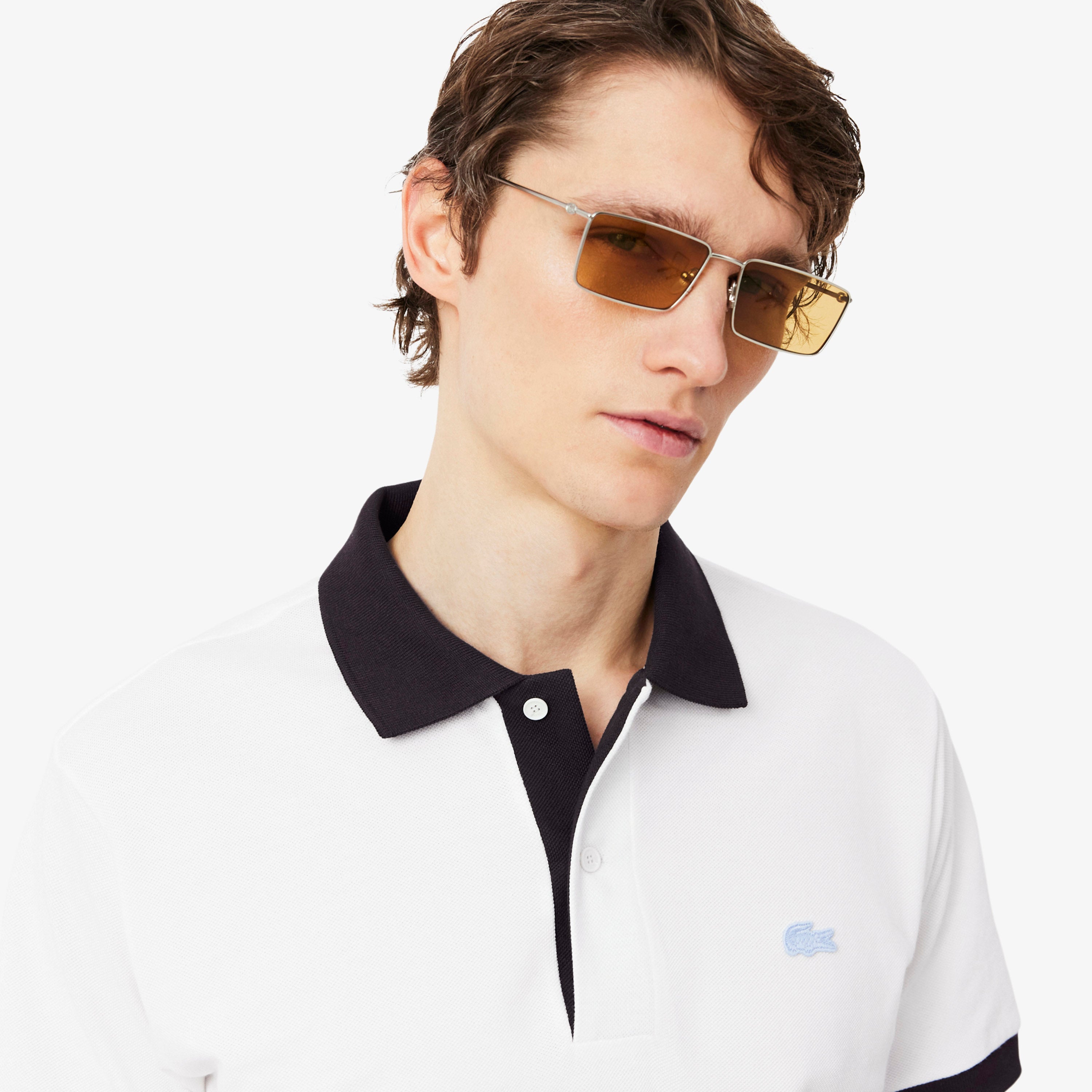 LACOSTE Men Classic Fit Contrast Rib Polo