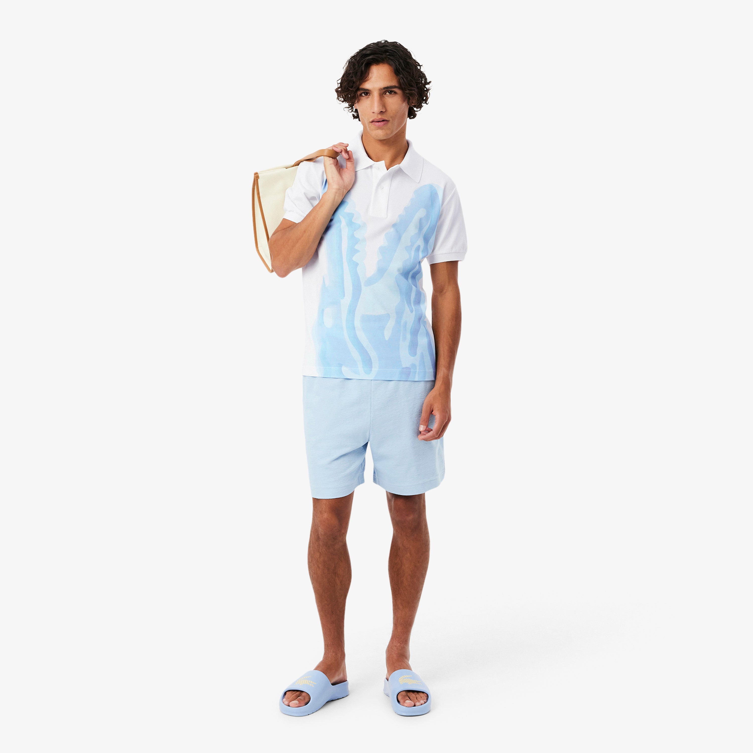 LACOSTE Classic Fit Printed Piqué Polo Shirt