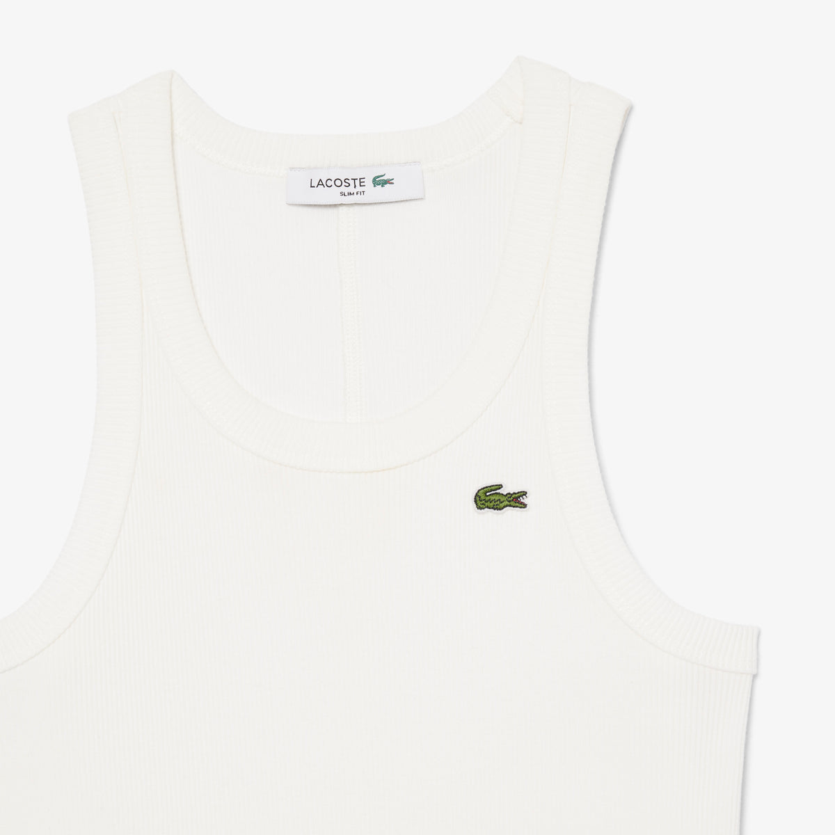 LACOSTE Slim Fit Ribbed Cotton Tank Top Women