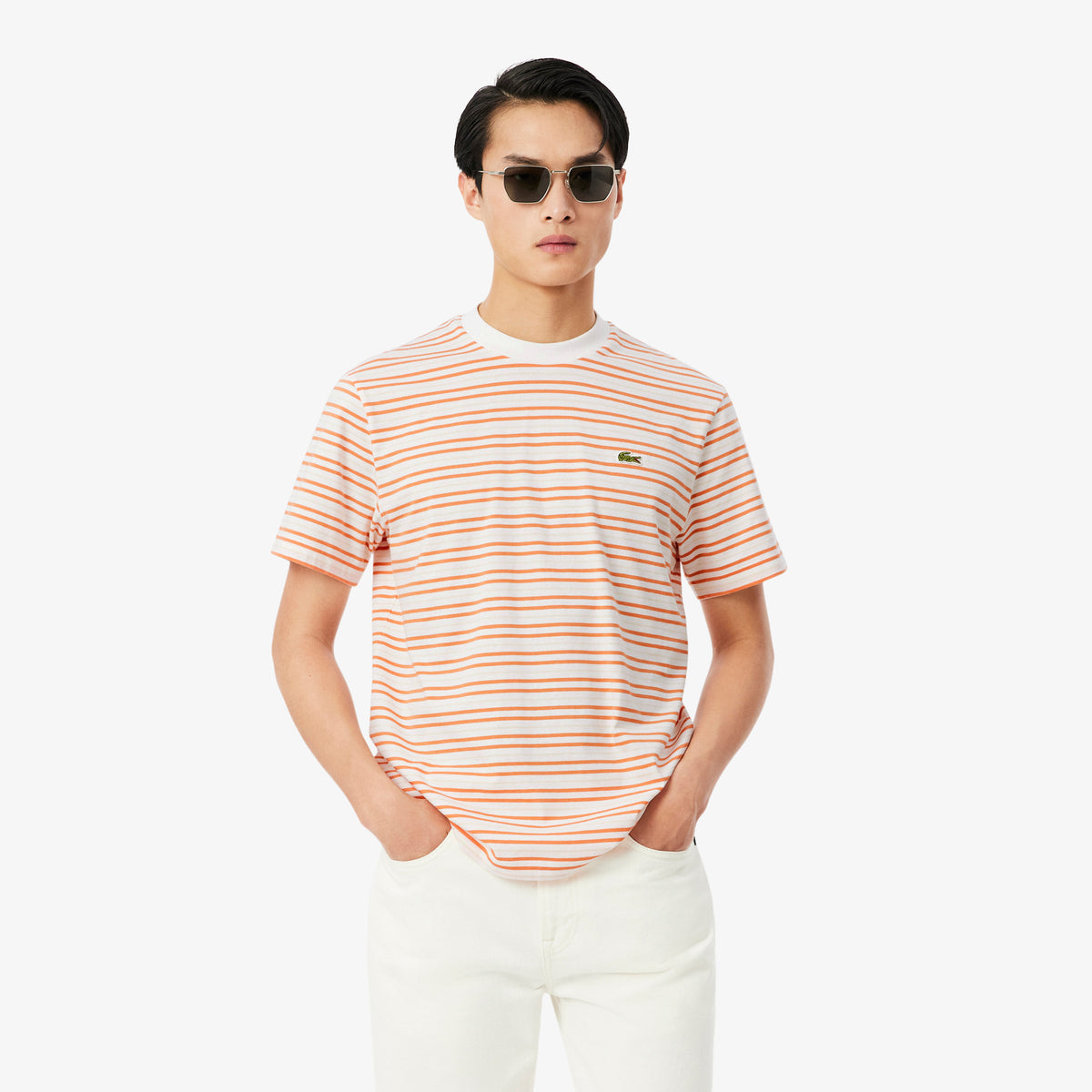 LACOSTE Striped Cotton T-Shirt Men