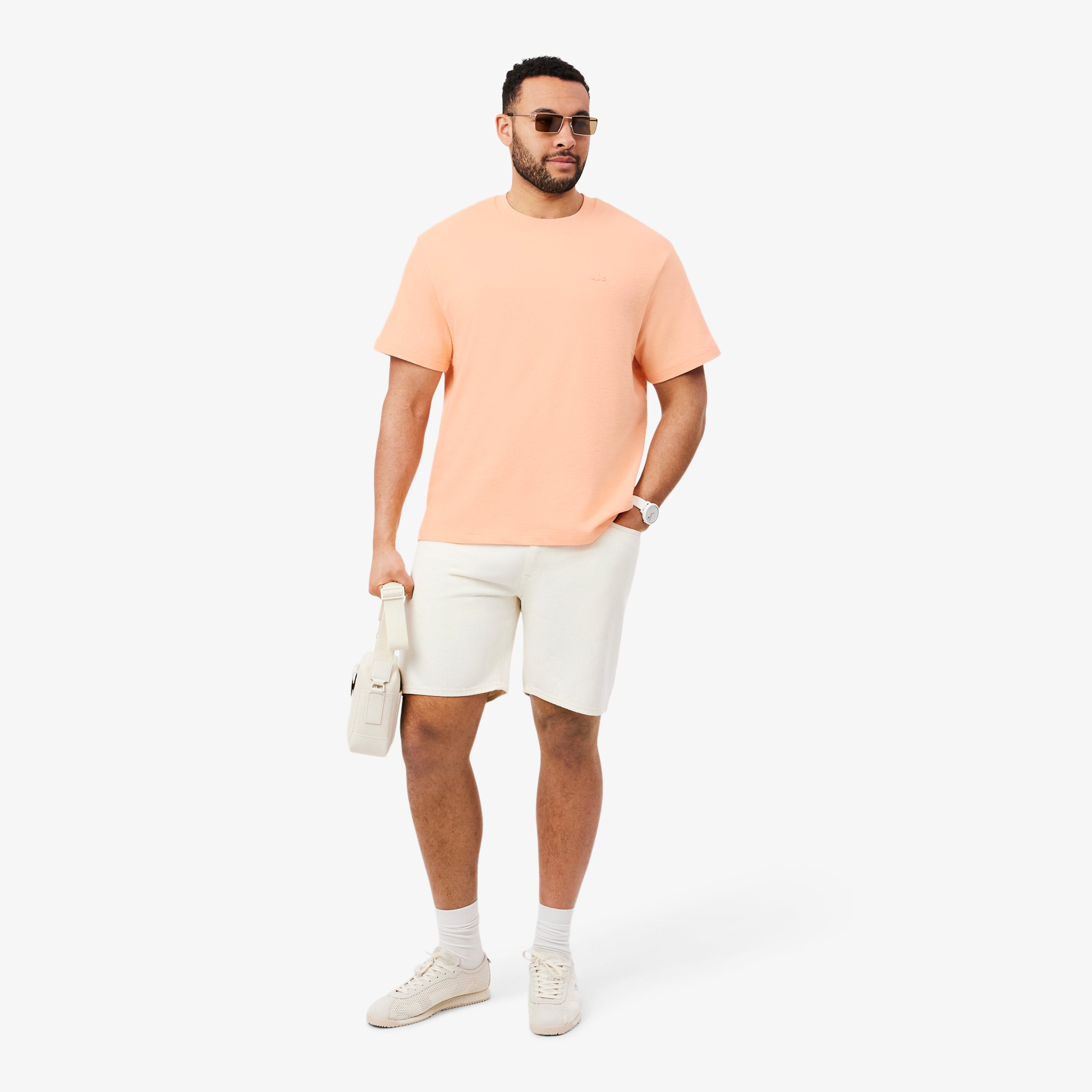 LACOSTE Textured Jersey T-shirt