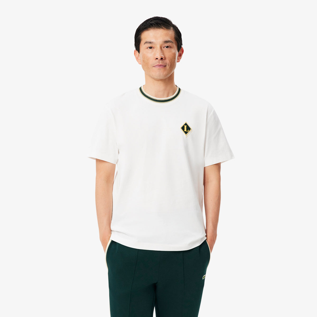 LACOSTE French Made Badge Accent Striped T-shirt Men