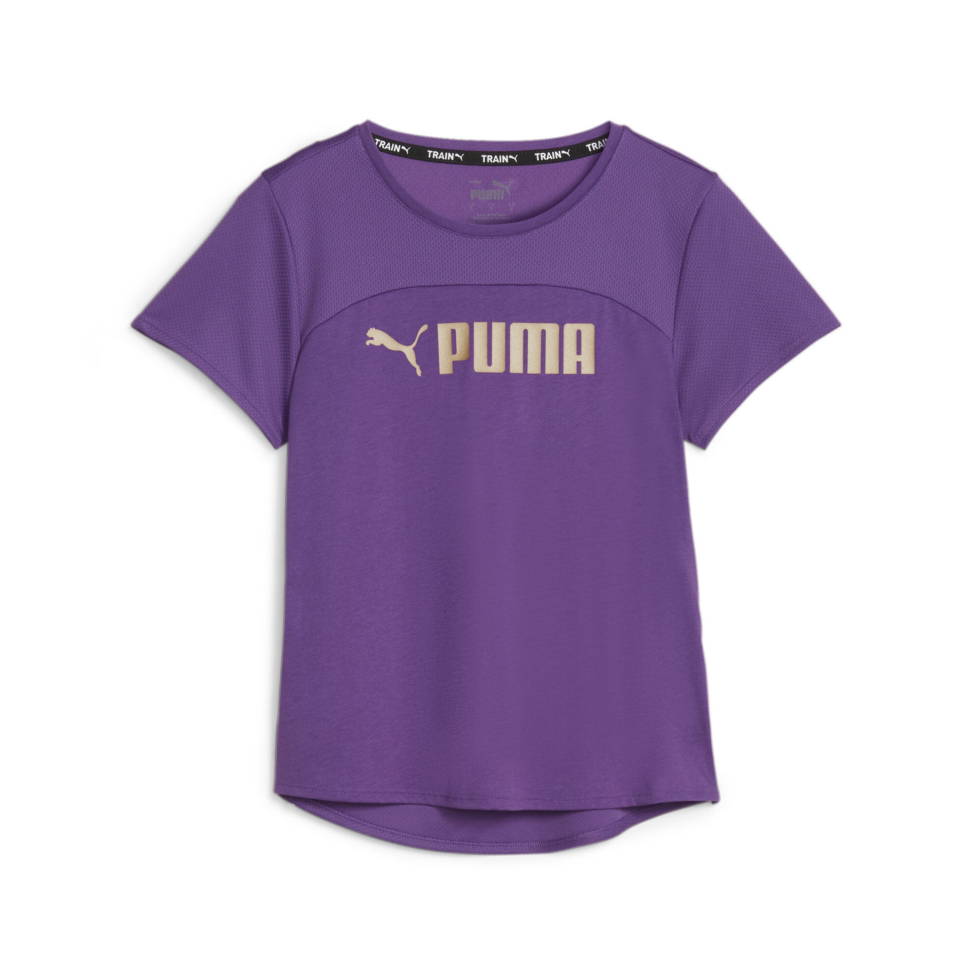 PUMA Fit Logo Ultrabreathe Tee - XS / Purple Pop-PUMA Gold - PUMA Apparel THE MIX