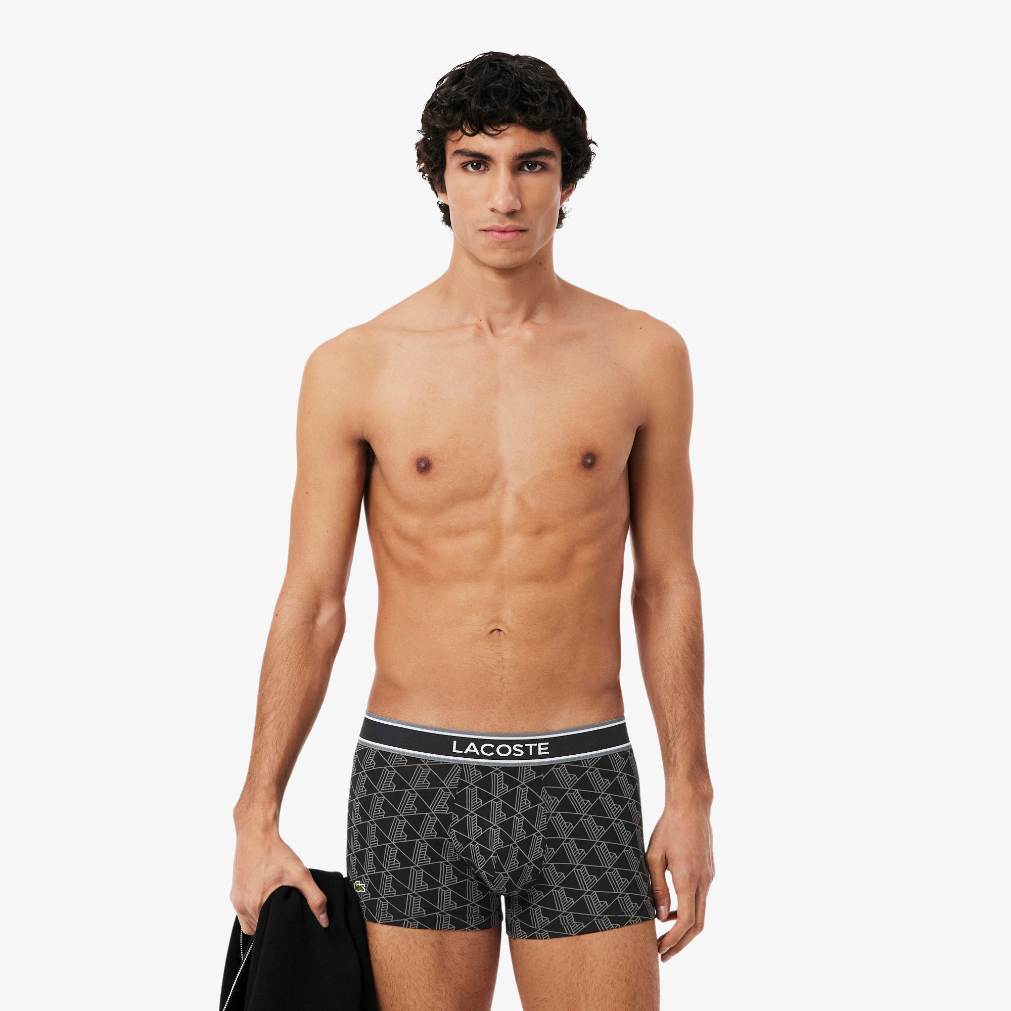 LACOSTE Men's 3-Pack Monogram Trunks