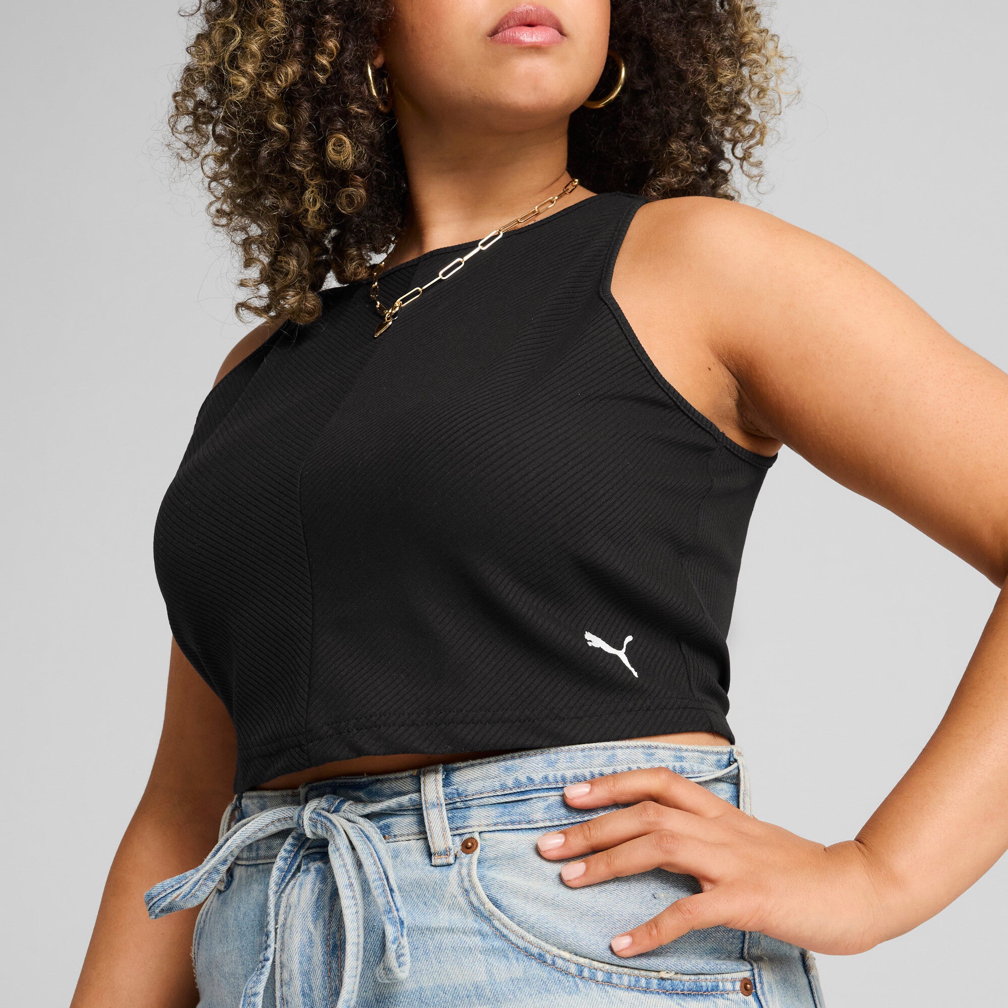 PUMA Wardrobe Essentials Women's Ribbed Crop Top