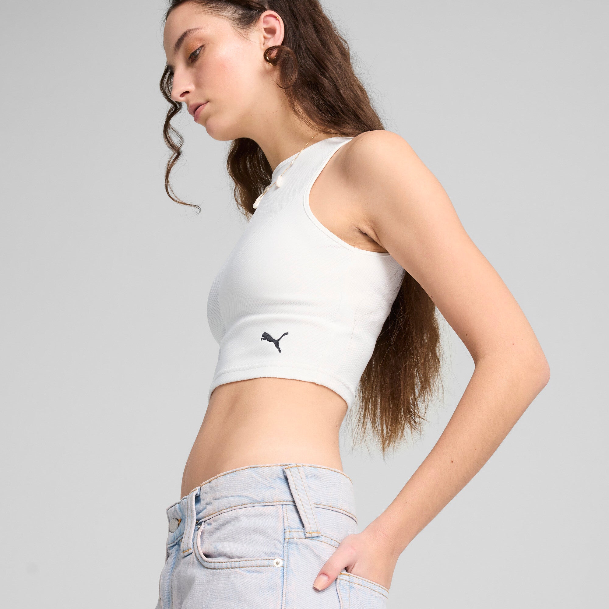 PUMA Wardrobe Essentials Women's Ribbed Crop Top