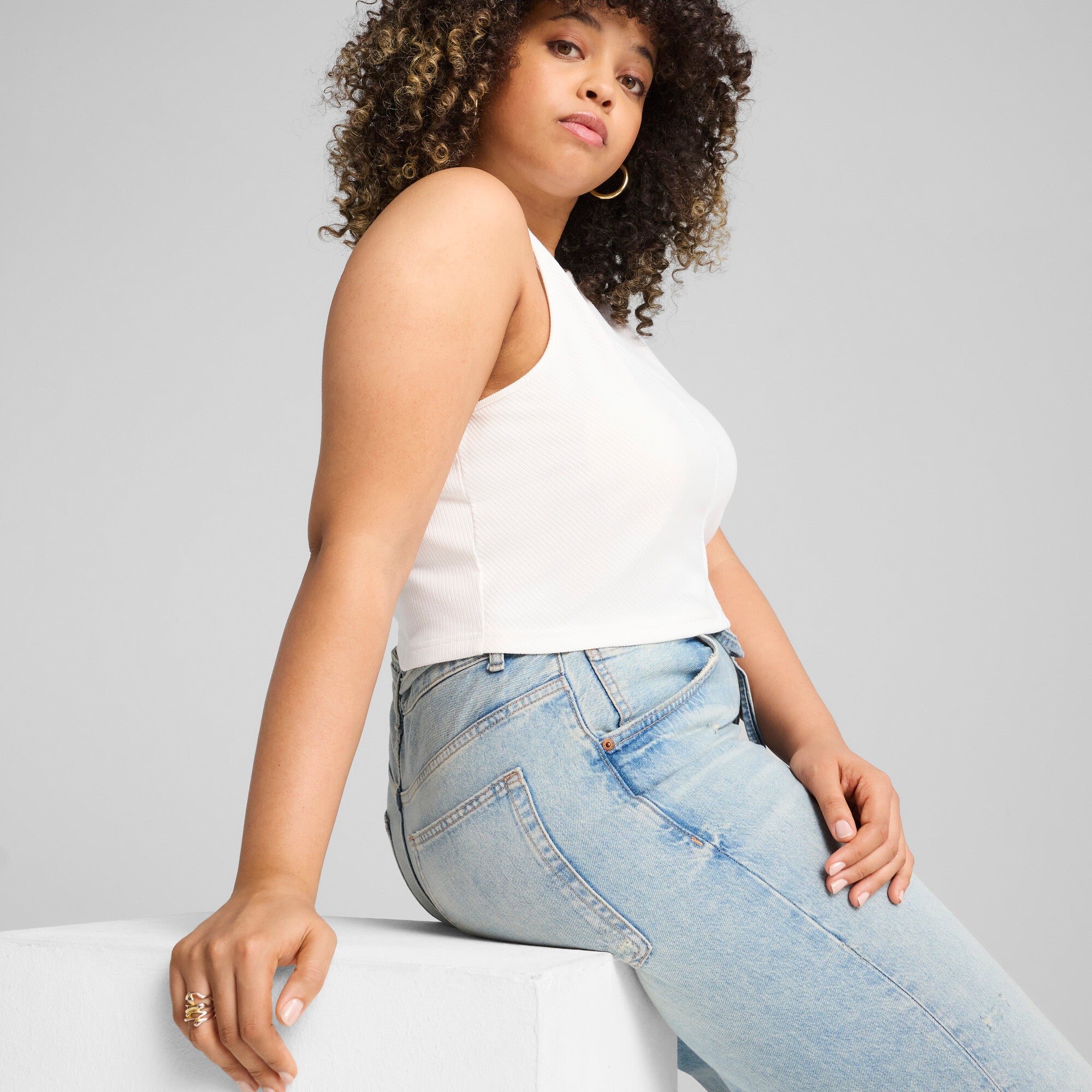 PUMA Wardrobe Essentials Women's Ribbed Crop Top