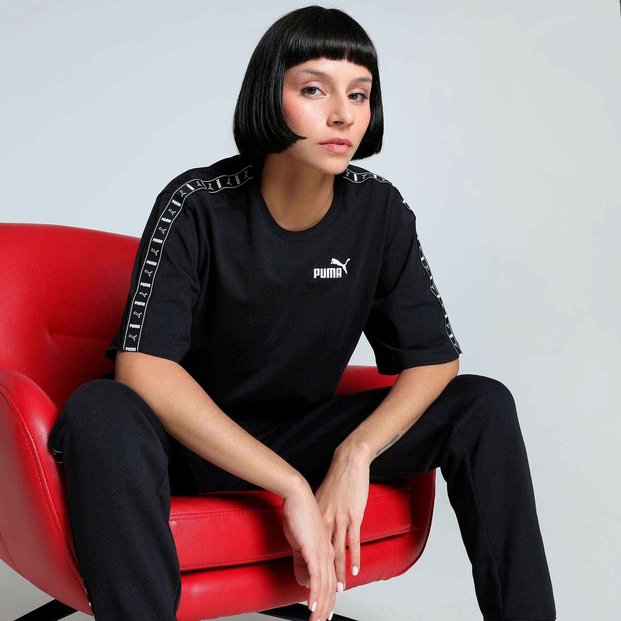 PUMA Essentials Tape Relaxed Tee Women