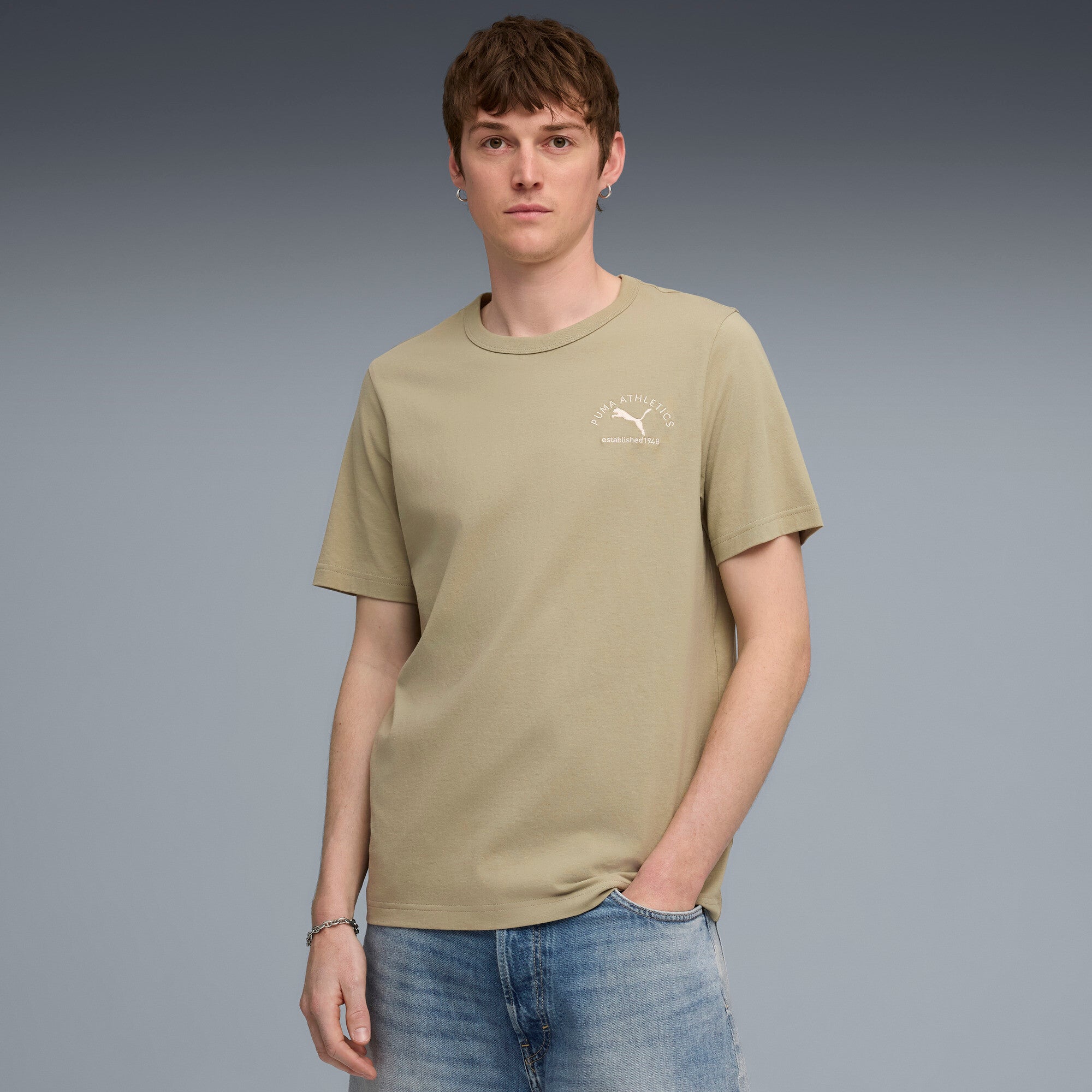 PUMA Class Men's Graphic Embroidered Cotton Tee