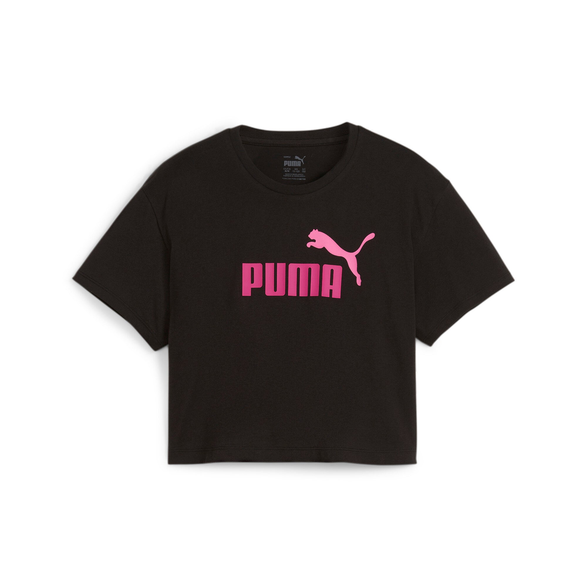 Girls Logo Cropped Tee - 5-6 yrs / PUMA Black - PUMA Apparel THE MIX