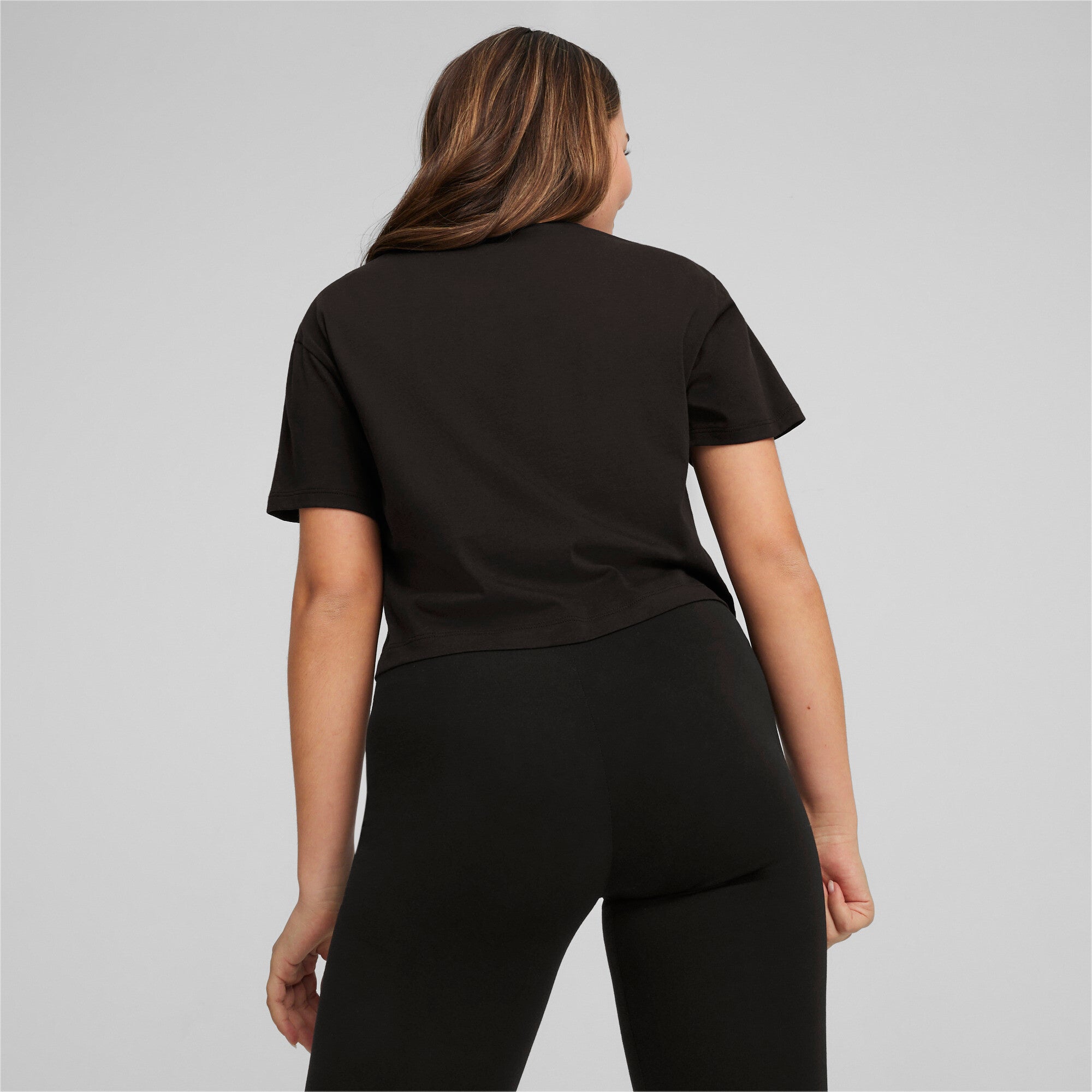 PUMA Girls Logo Cropped Tee