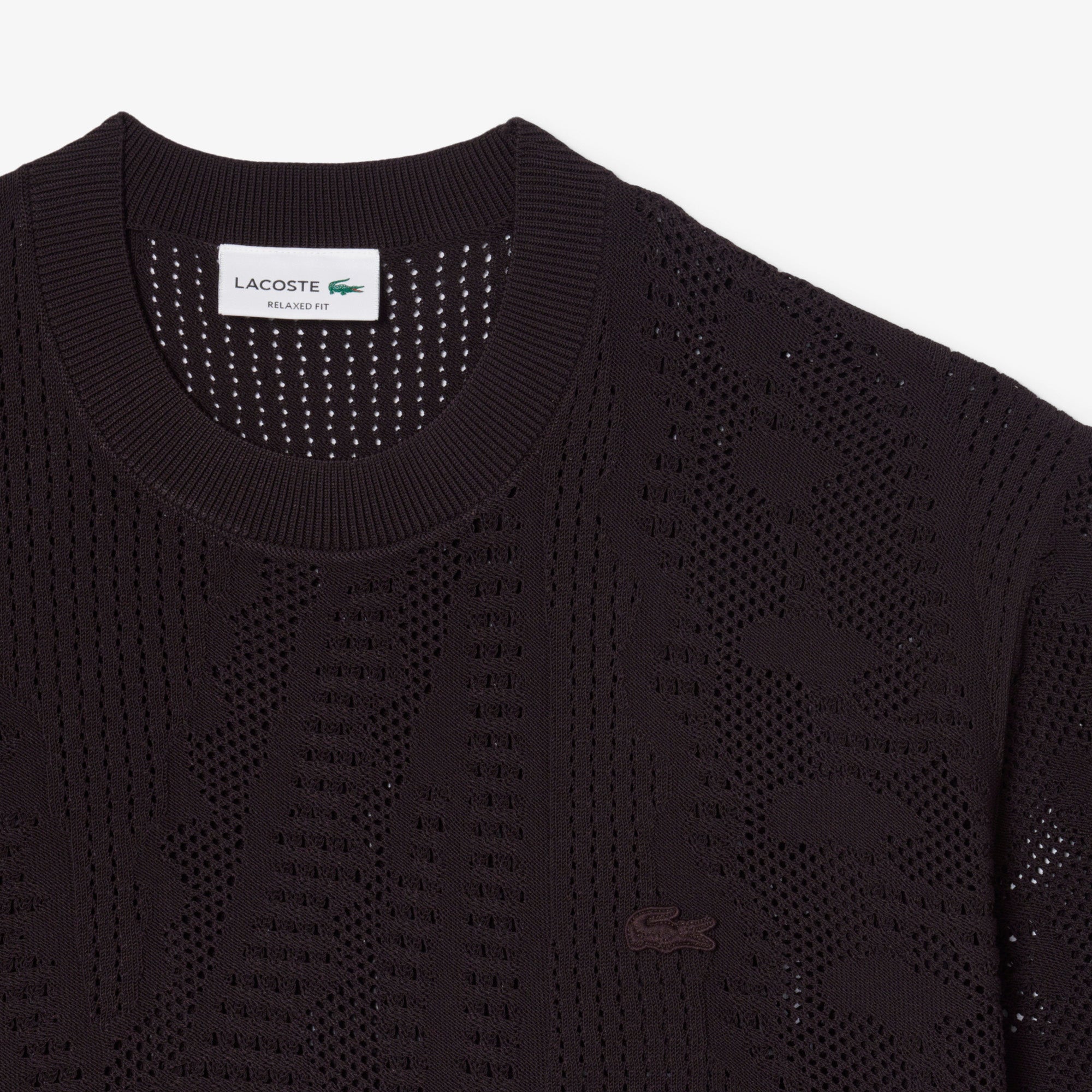 LACOSTE Relaxed Fit Short Sleeved Printed Sweater