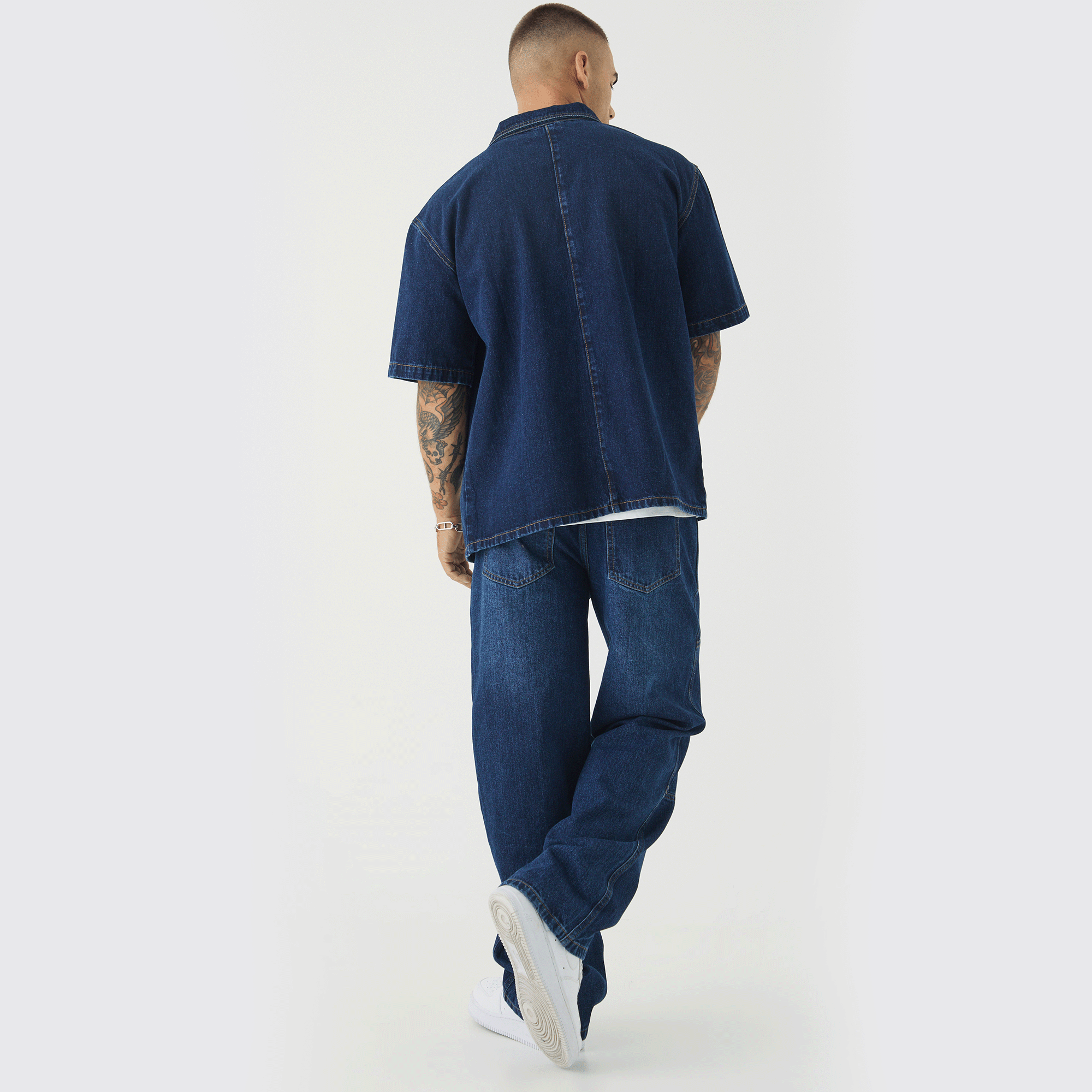 BOOHOOMAN Relaxed Rigid Washed Carabiner Jeans