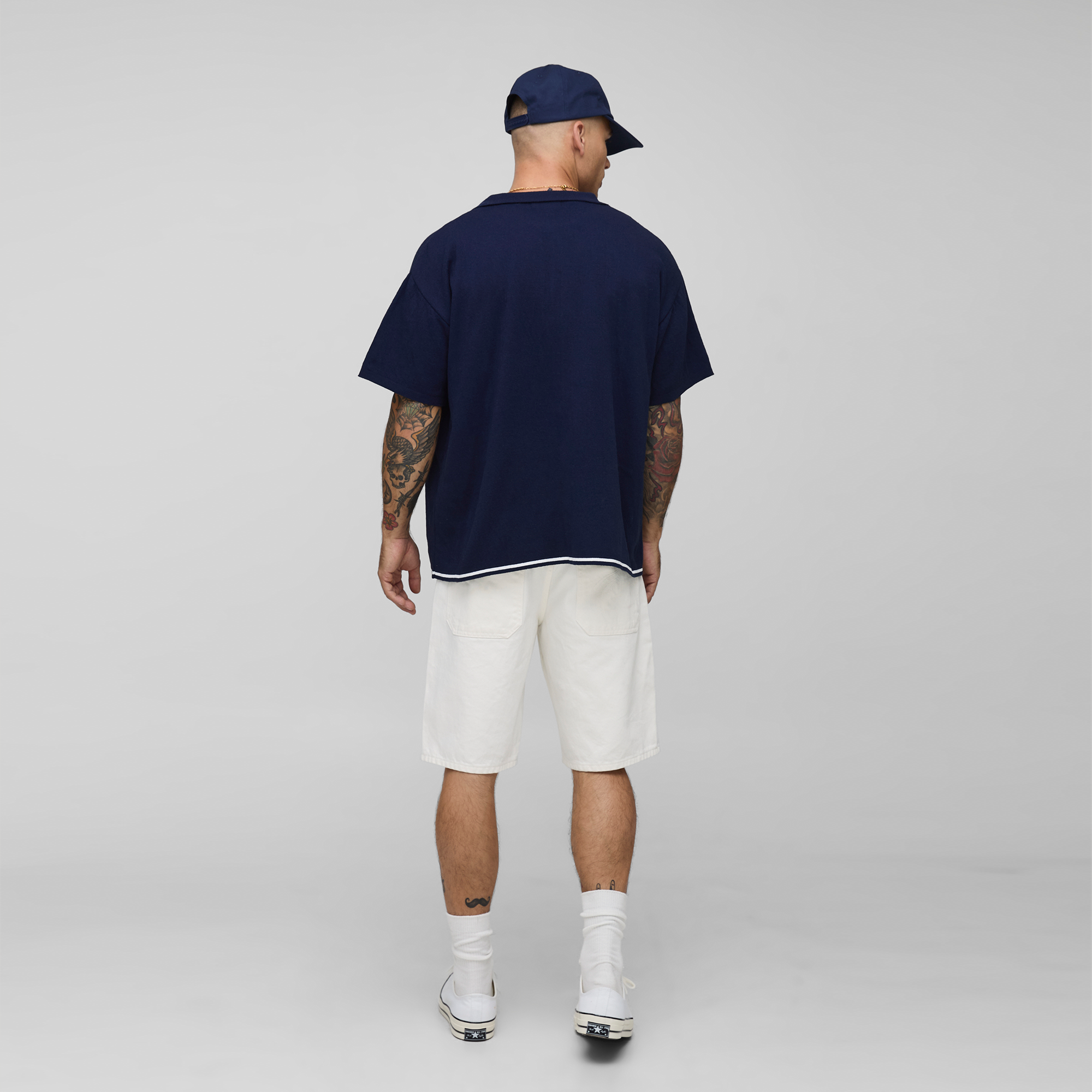 BOOHOOMAN Man Embroided Boxy Fit Border Knitted Shirt