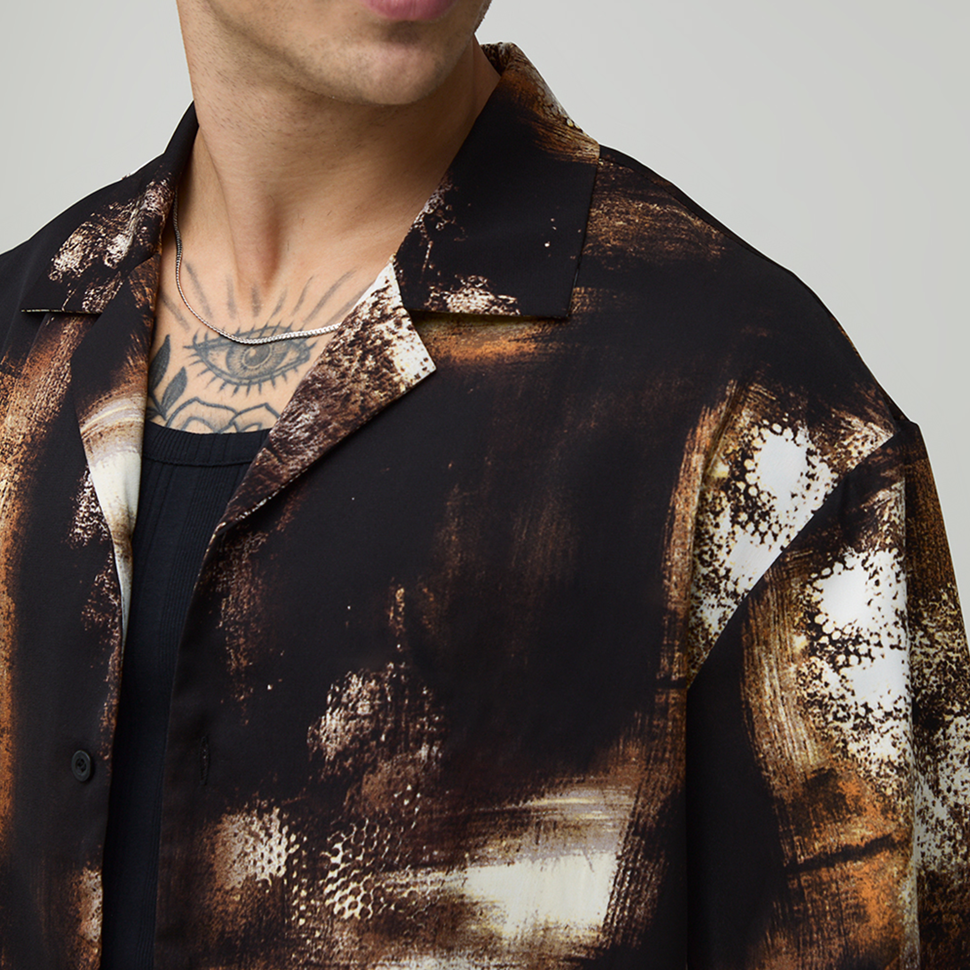 BOOHOOMAN Distorted Print Short Sleeve Oversized Shirt