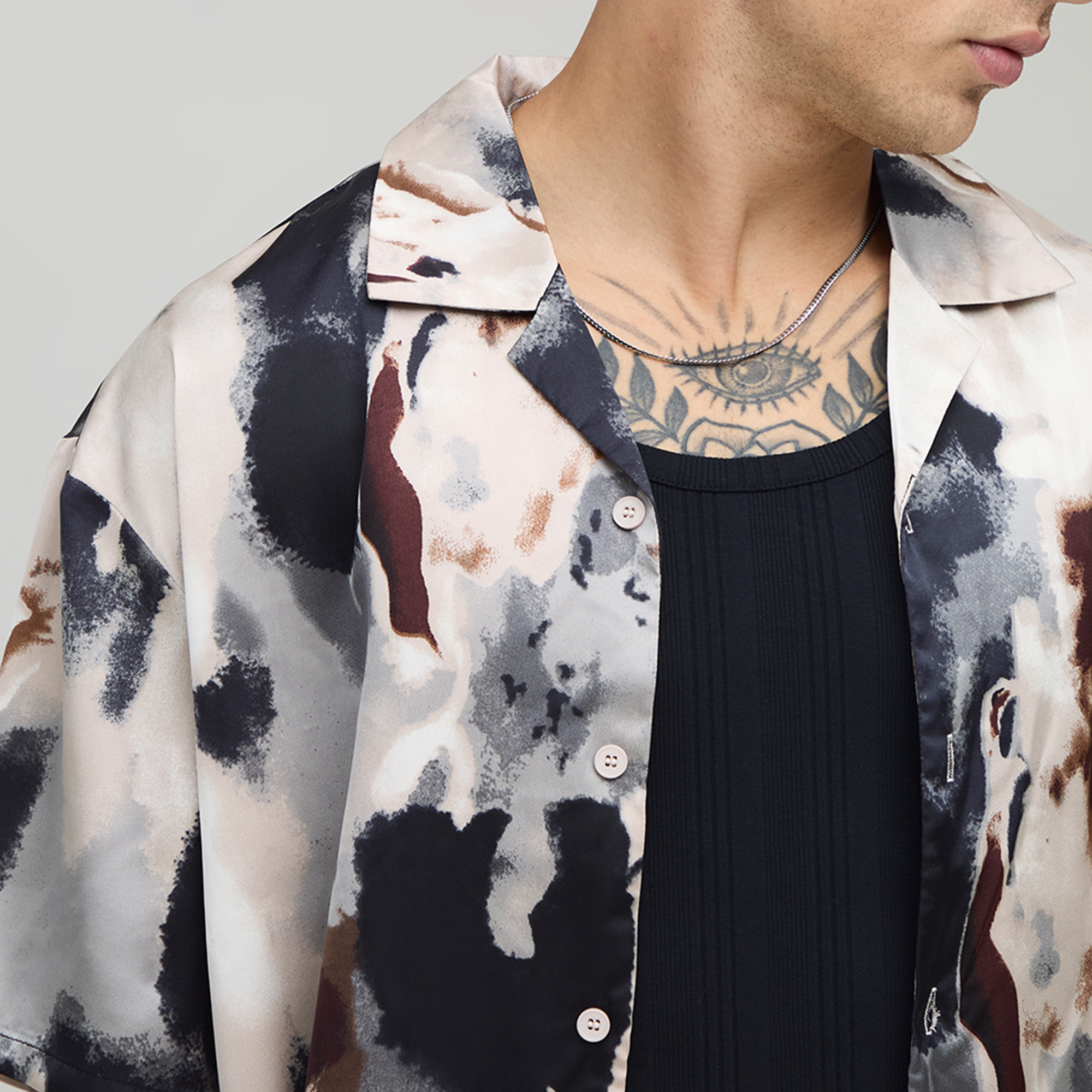 BOOHOOMAN Distorted Print Short Sleeve Oversized Shirt