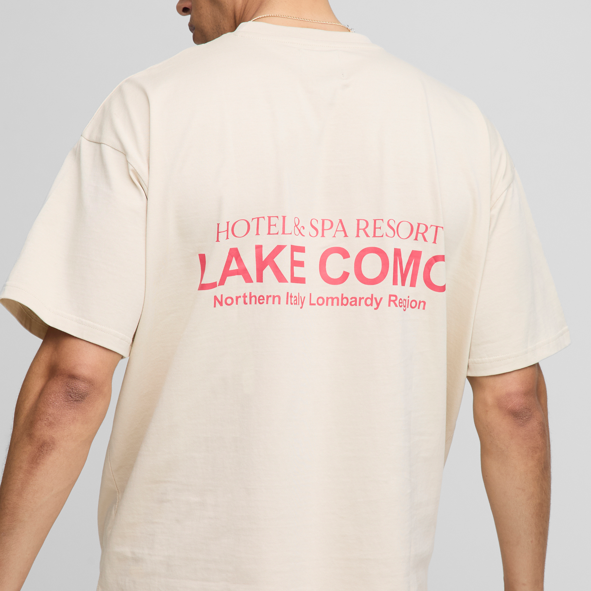 BOOHOOMAN Oversized Lake Como Text Graphic T-Shirt