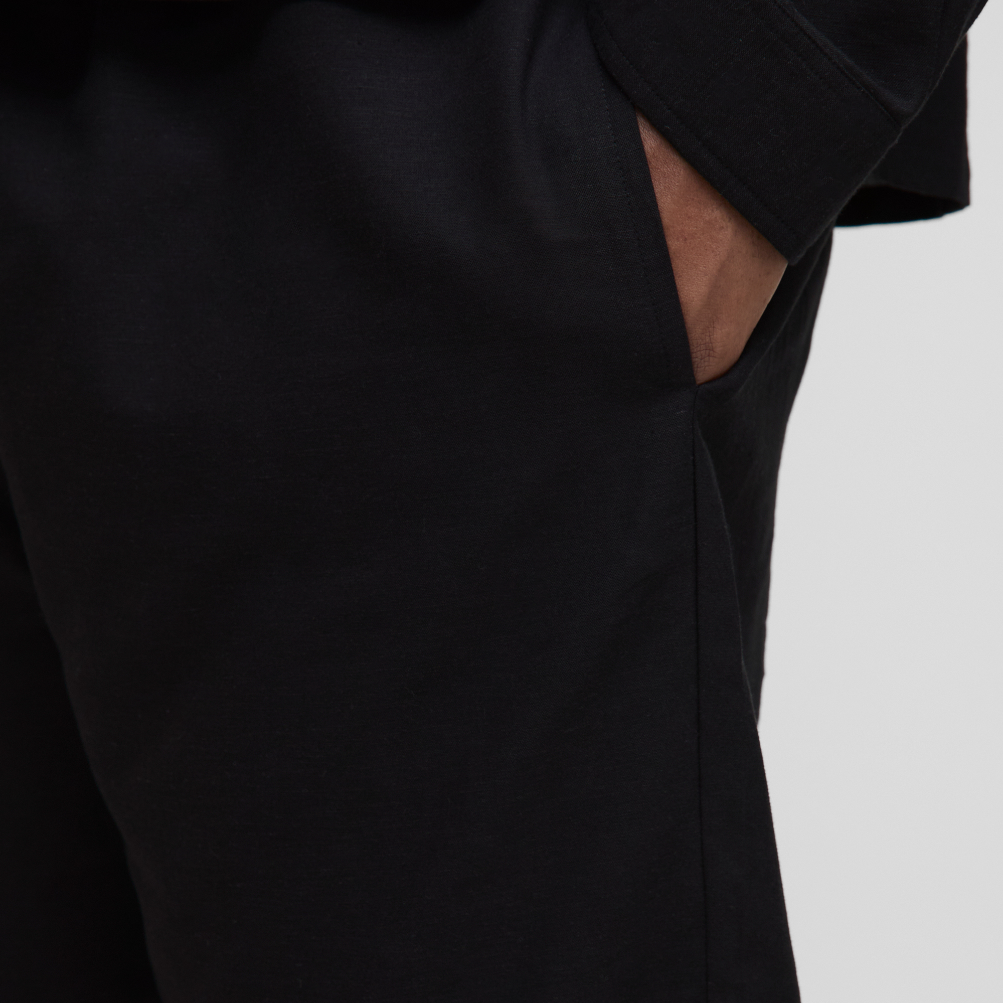 BOOHOOMAN Plus Linen Look Elasticated Waist Straight Leg Trousers