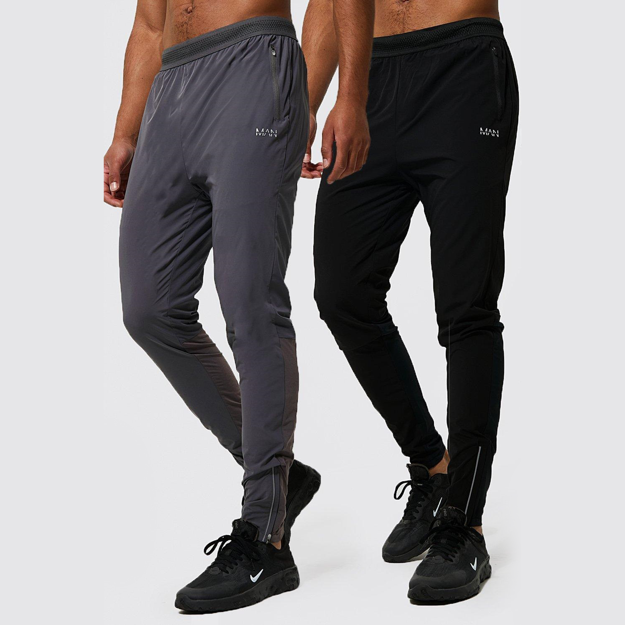 BOOHOOMAN Tall Man Active Gym 2 Pack Lightweight Tapered Jogger