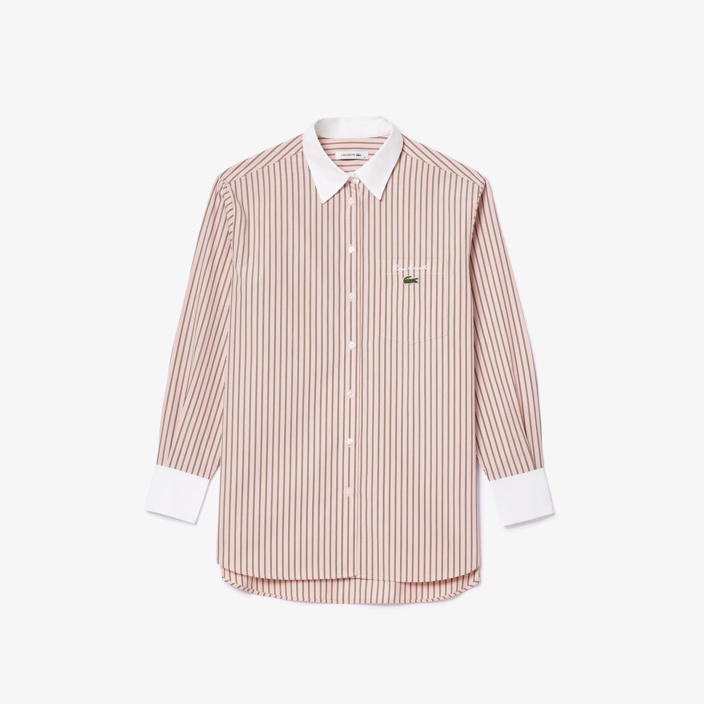 Lacoste Women's Regular Fit Contrast Collar Poplin Shirt - Lacoste Apparel THE MIX