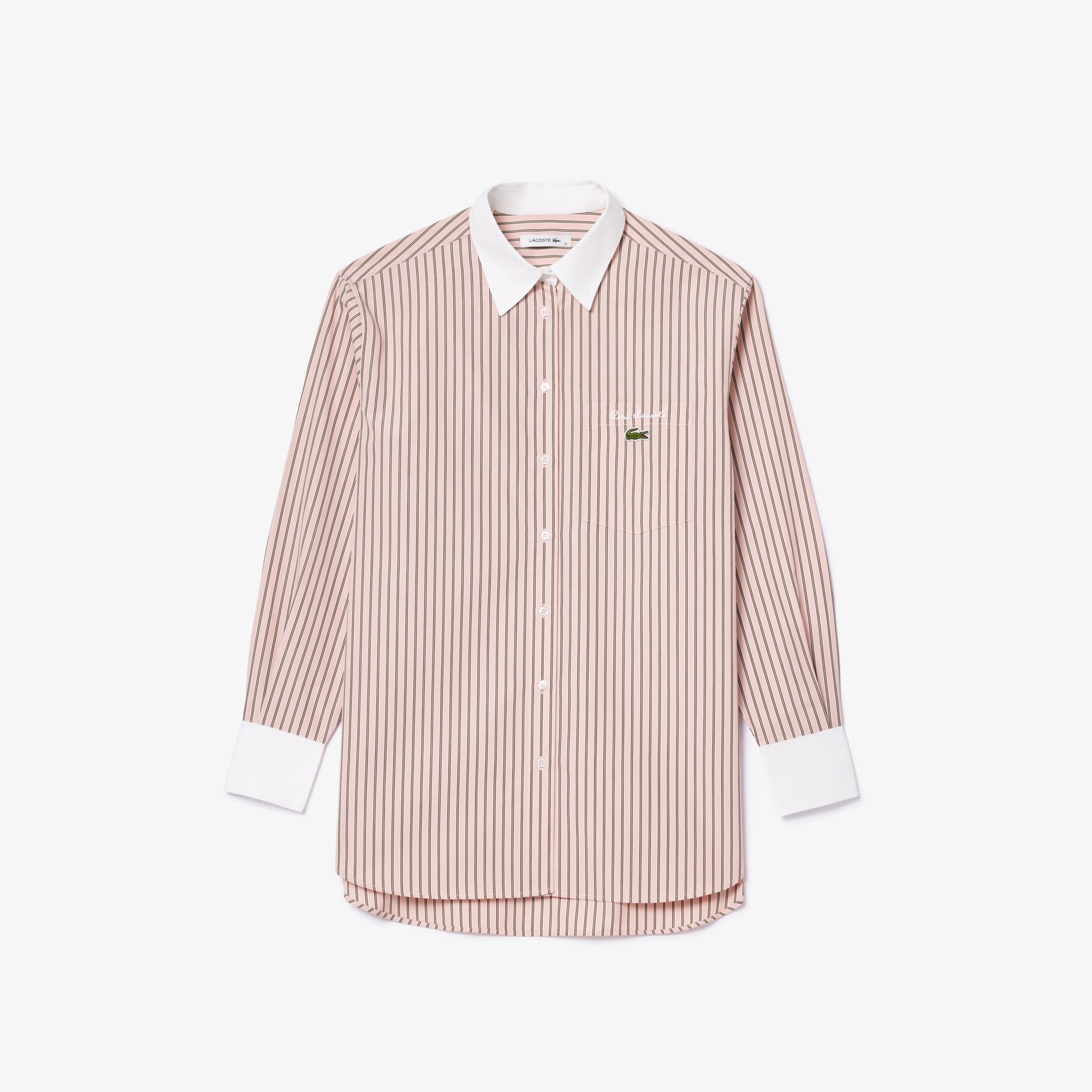 Lacoste Women's Regular Fit Contrast Collar Poplin Shirt - Lacoste Apparel THE MIX