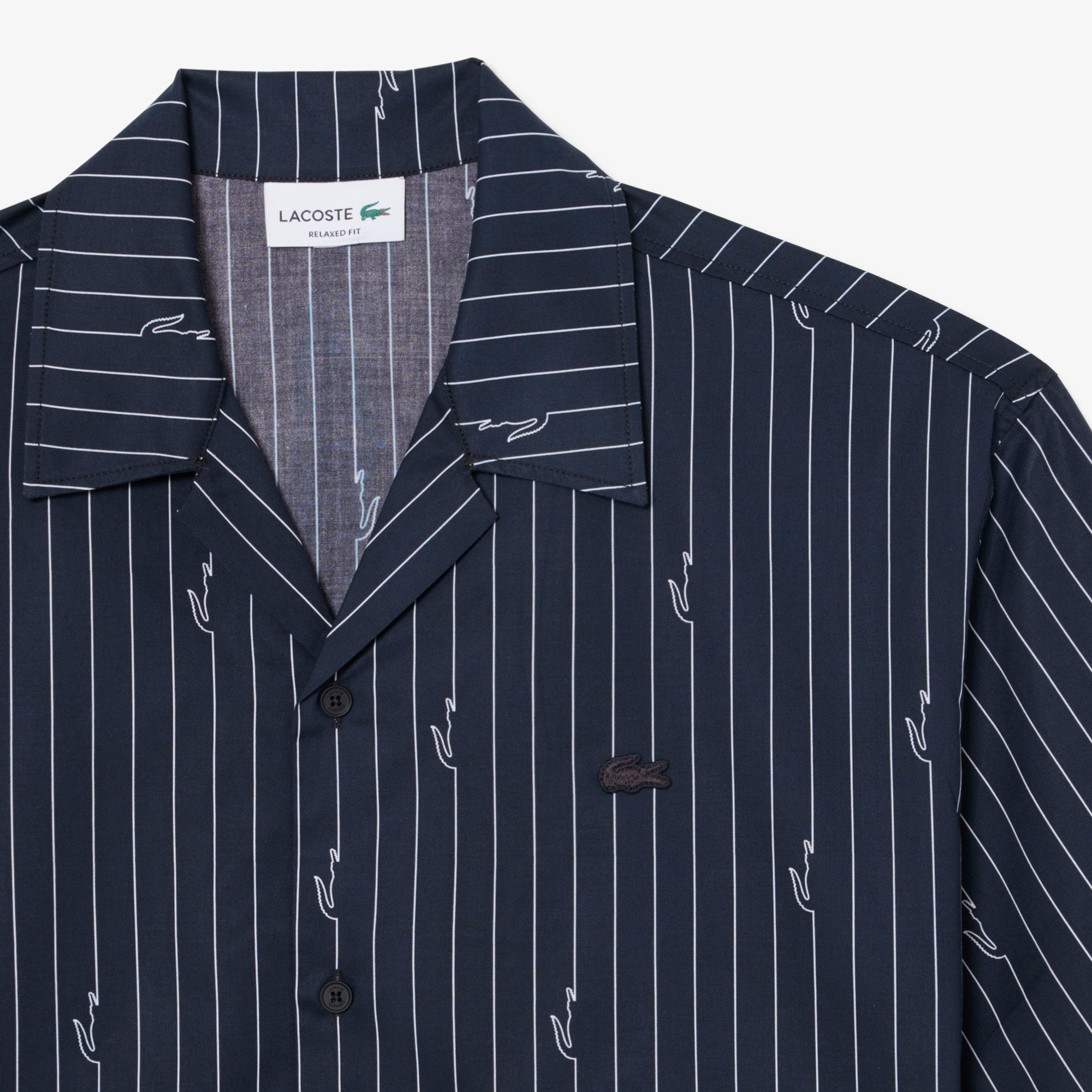 LACOSTE Men Relaxed Fit Print Twill Shirt
