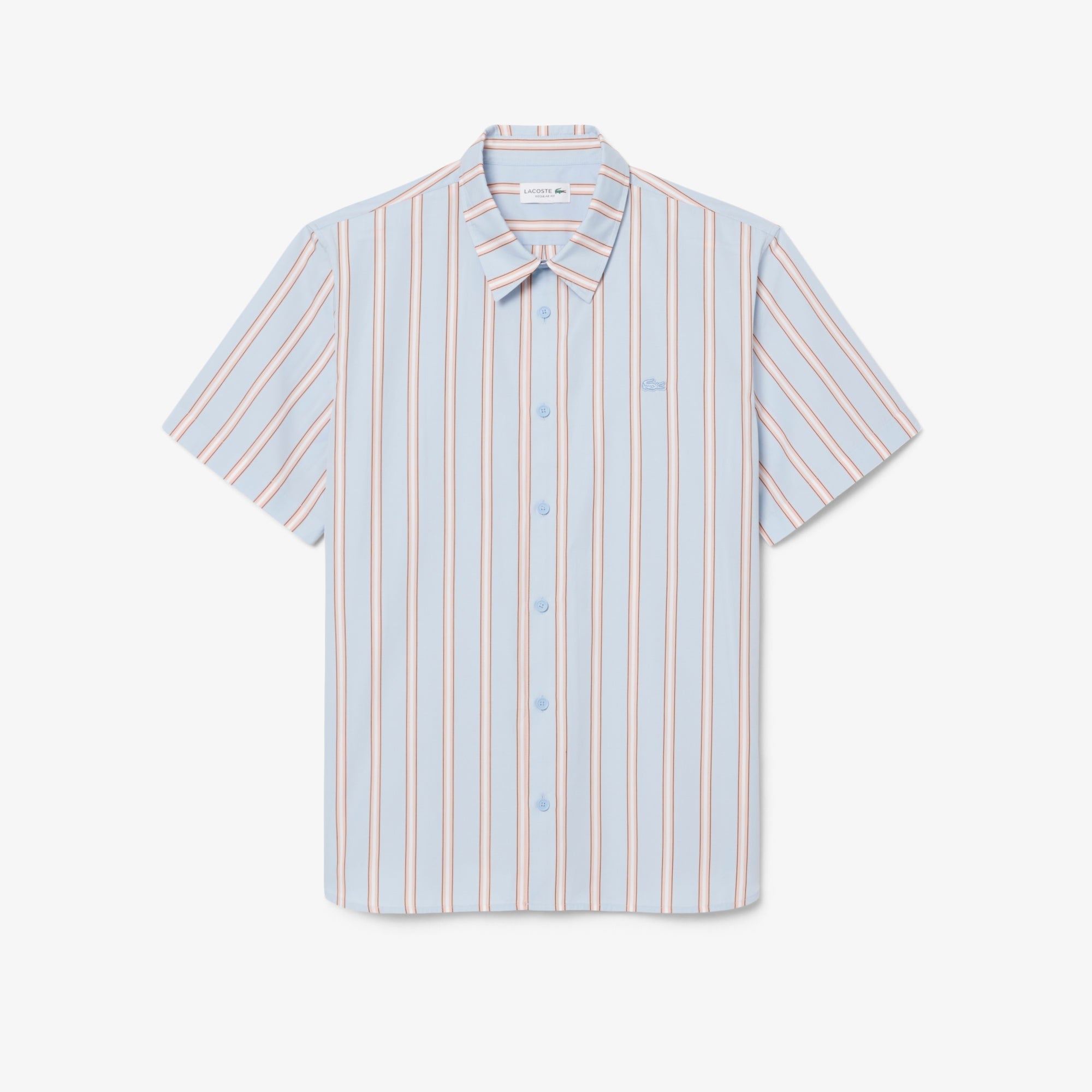 LACOSTE Regular Fit Striped Poplin Shirt