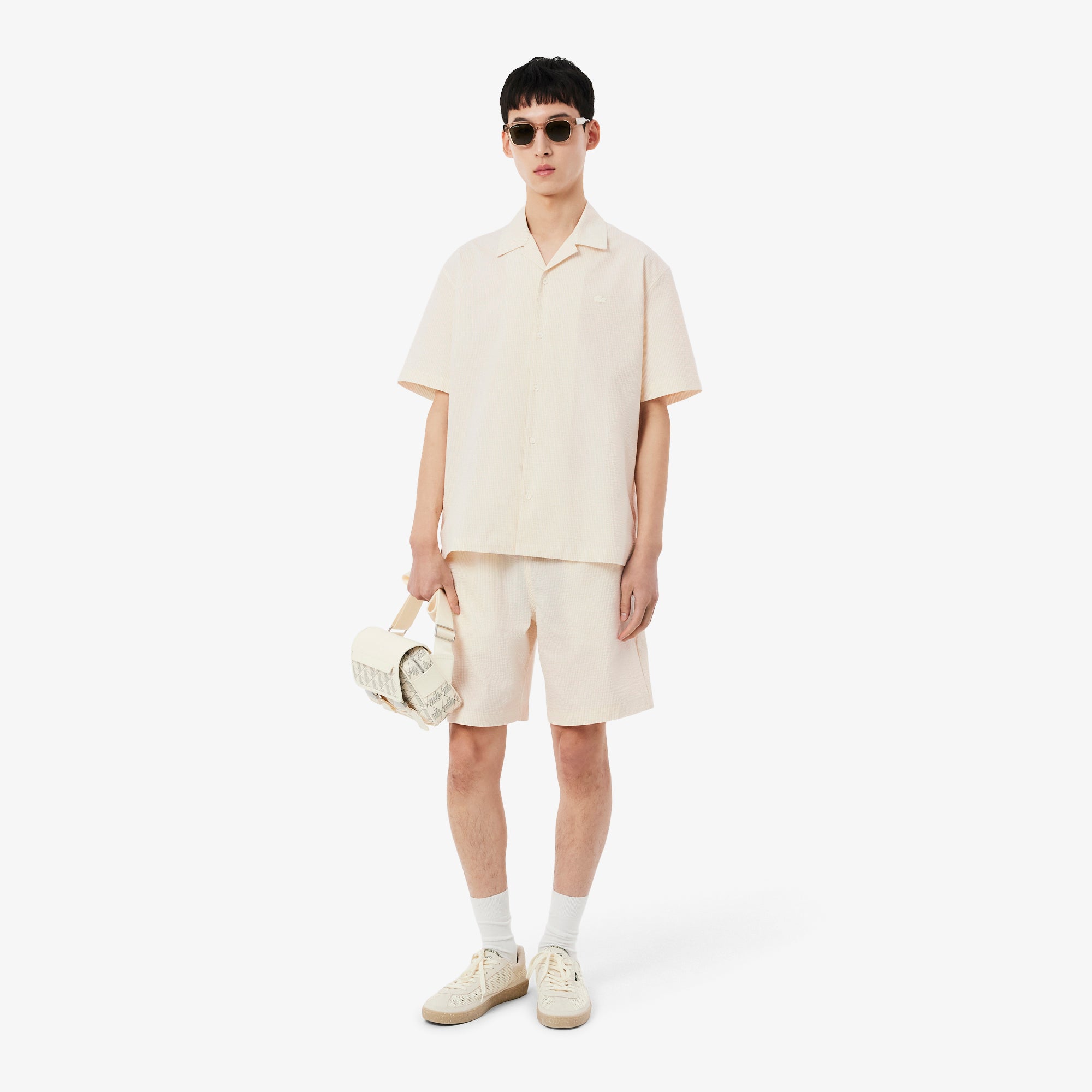 LACOSTE Relaxed Fit Seersucker Shirt