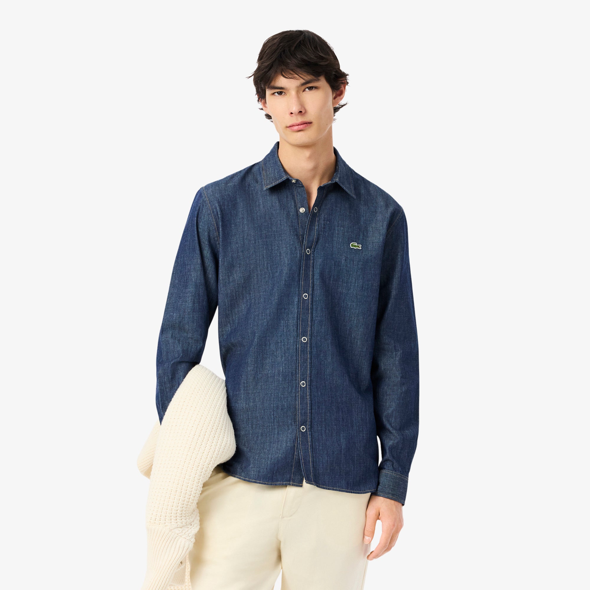 Lacoste Men Regular Fit Lightweight Denim Shirt