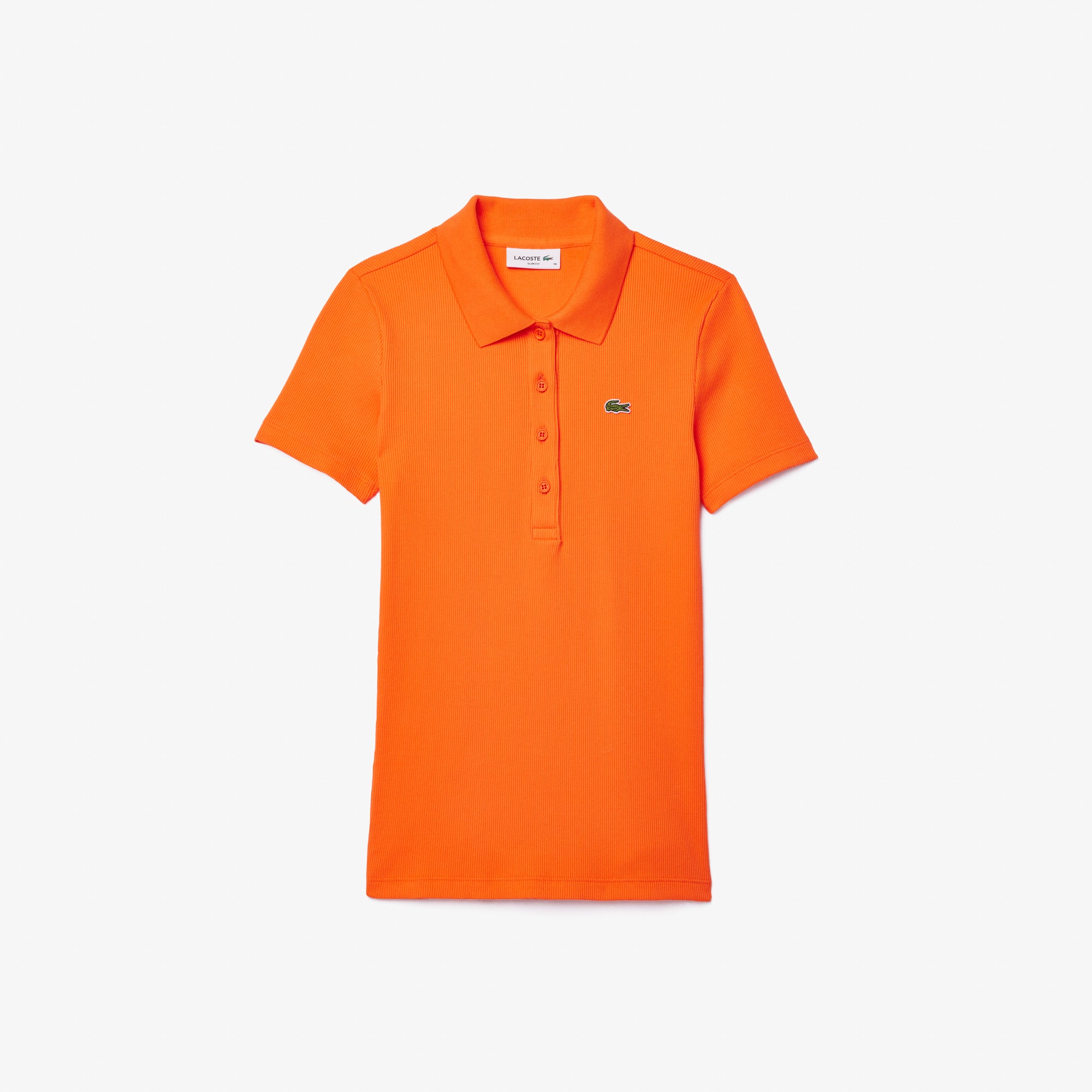 LACOSTE Women's L.12.D Slim Fit Ribbed Cotton Polo Shirt