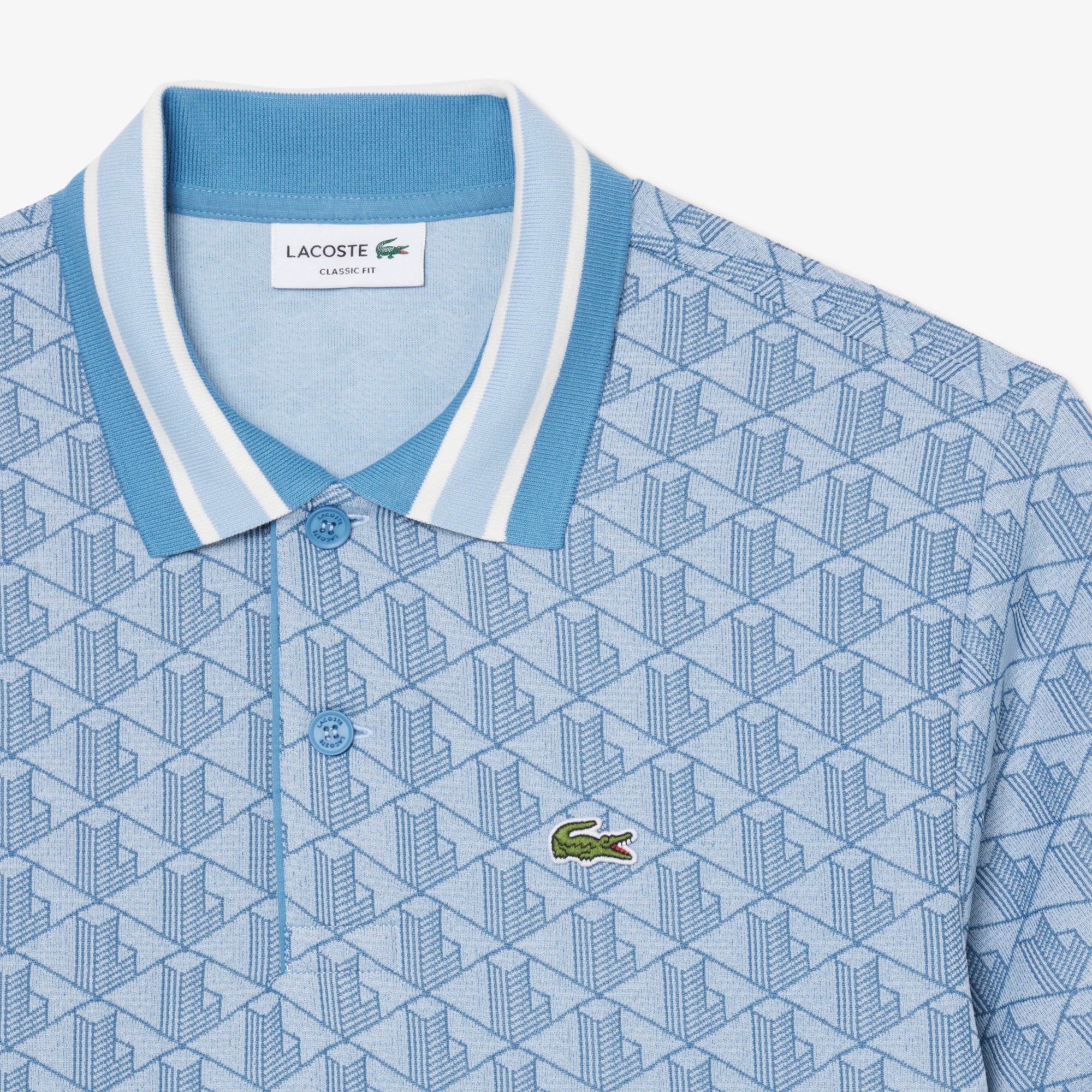 LACOSTE Men Classic Fit Monogram Jacquard Polo Shirt