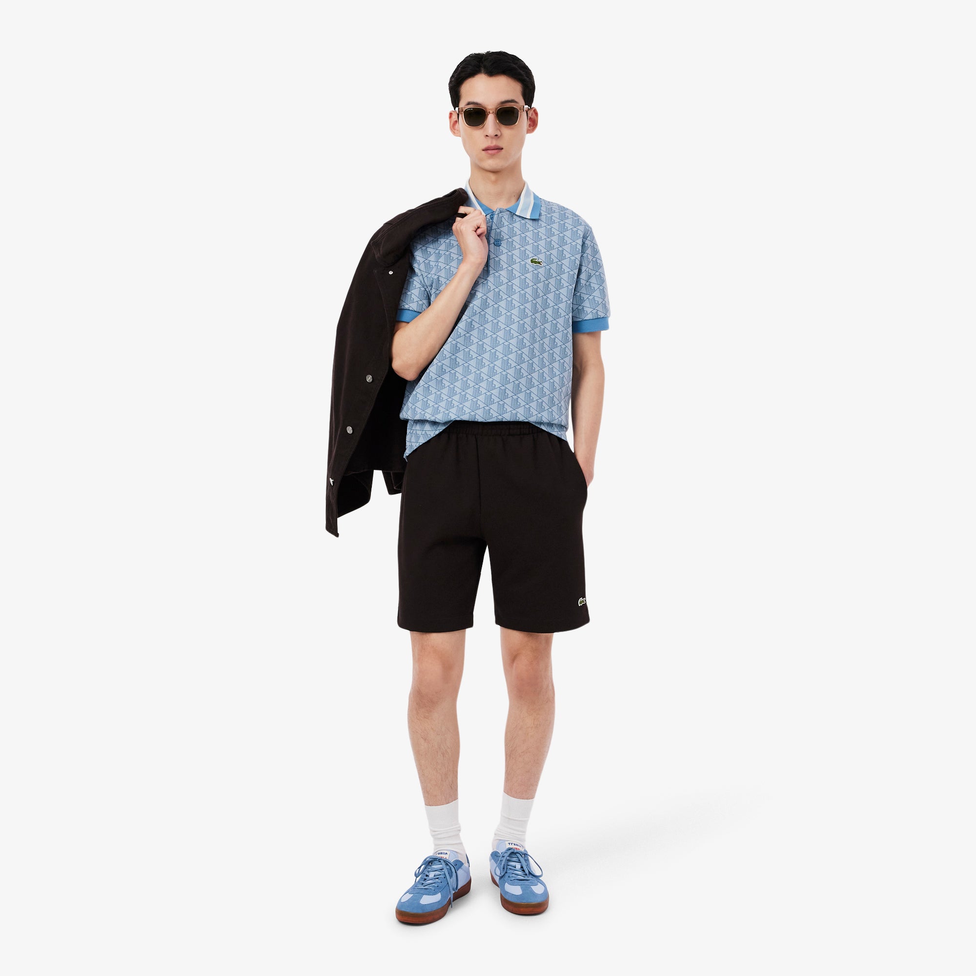 LACOSTE Men Classic Fit Monogram Jacquard Polo Shirt