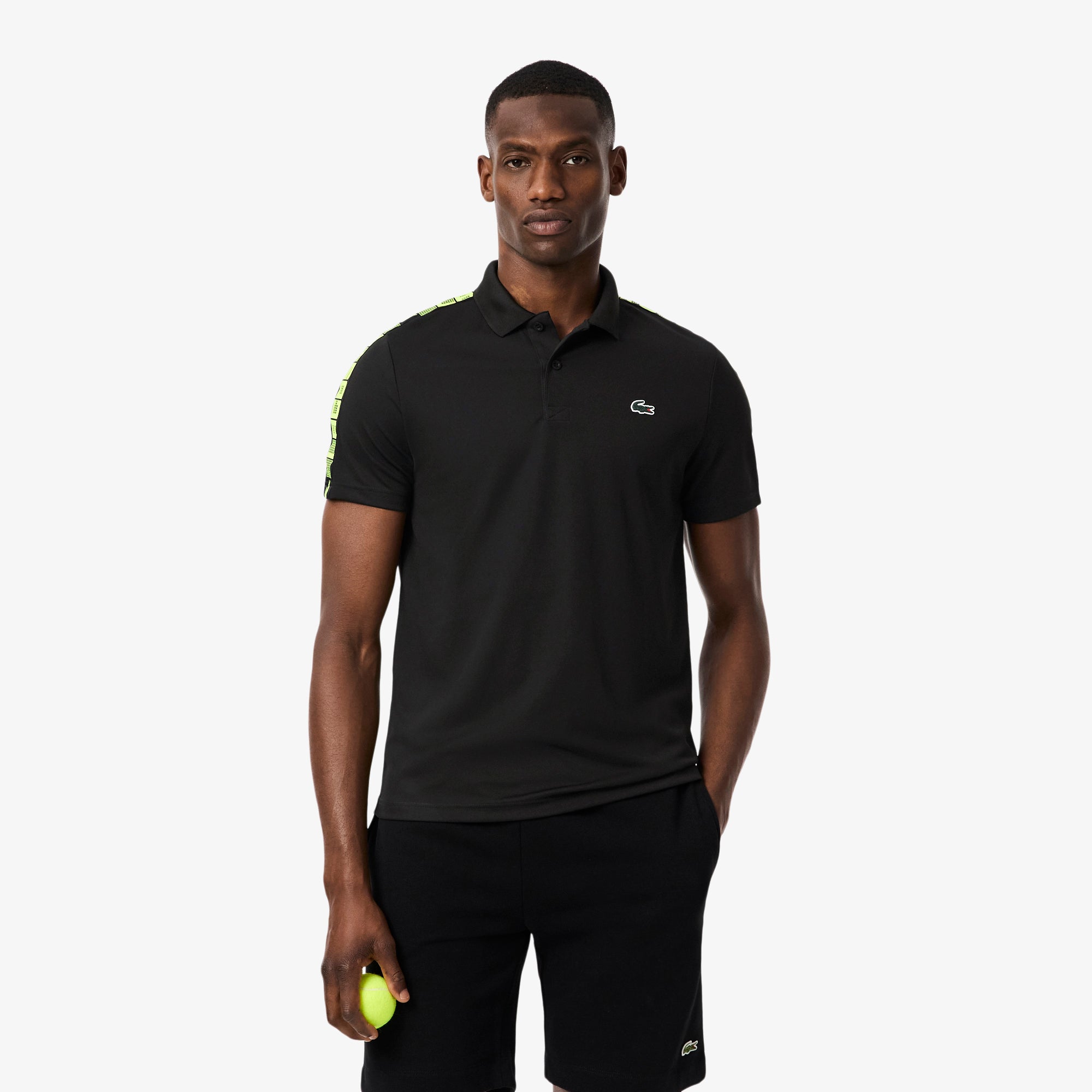LACOSTE Ultra Dry Branded Stripe Tennis Polo Shirt