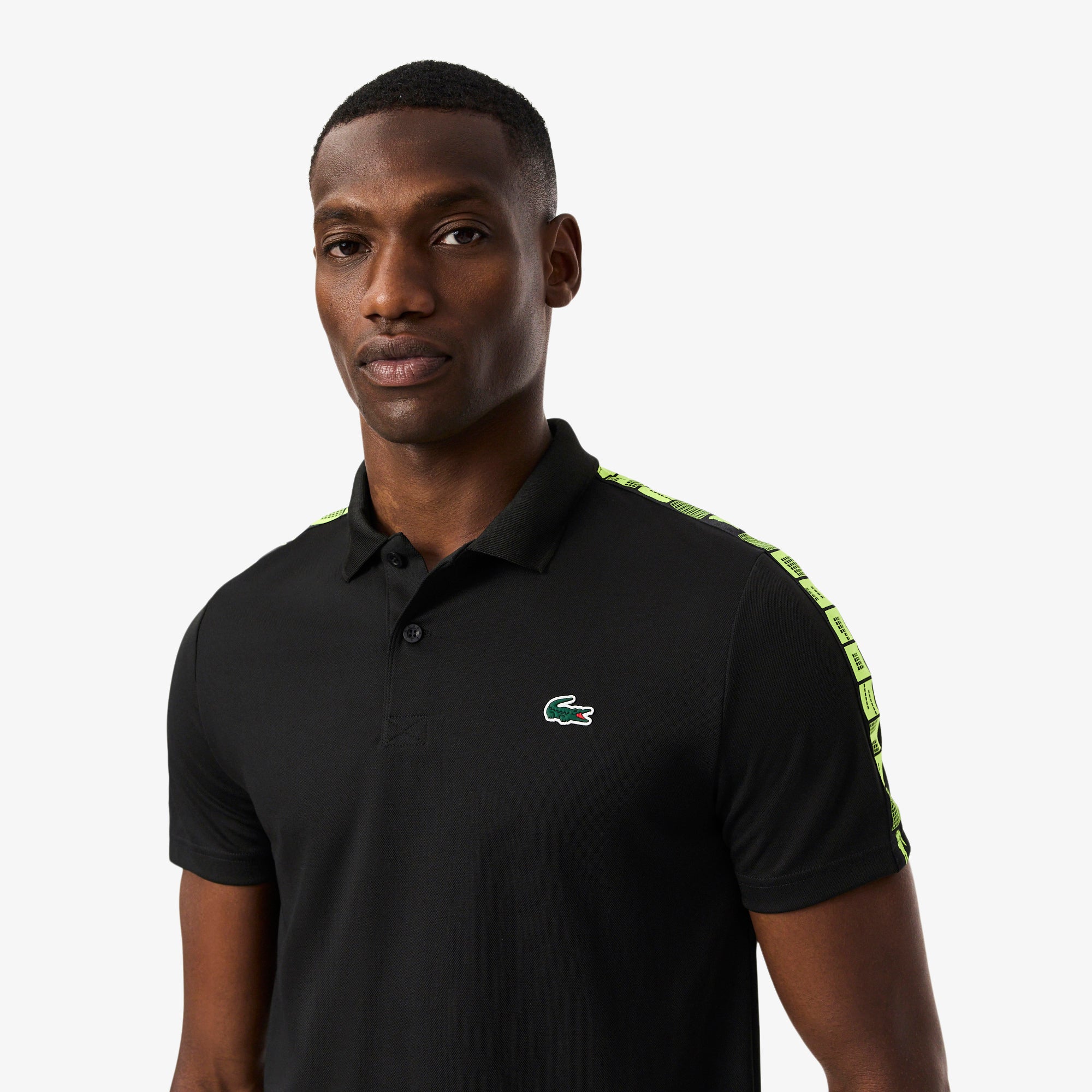 LACOSTE Ultra Dry Branded Stripe Tennis Polo Shirt