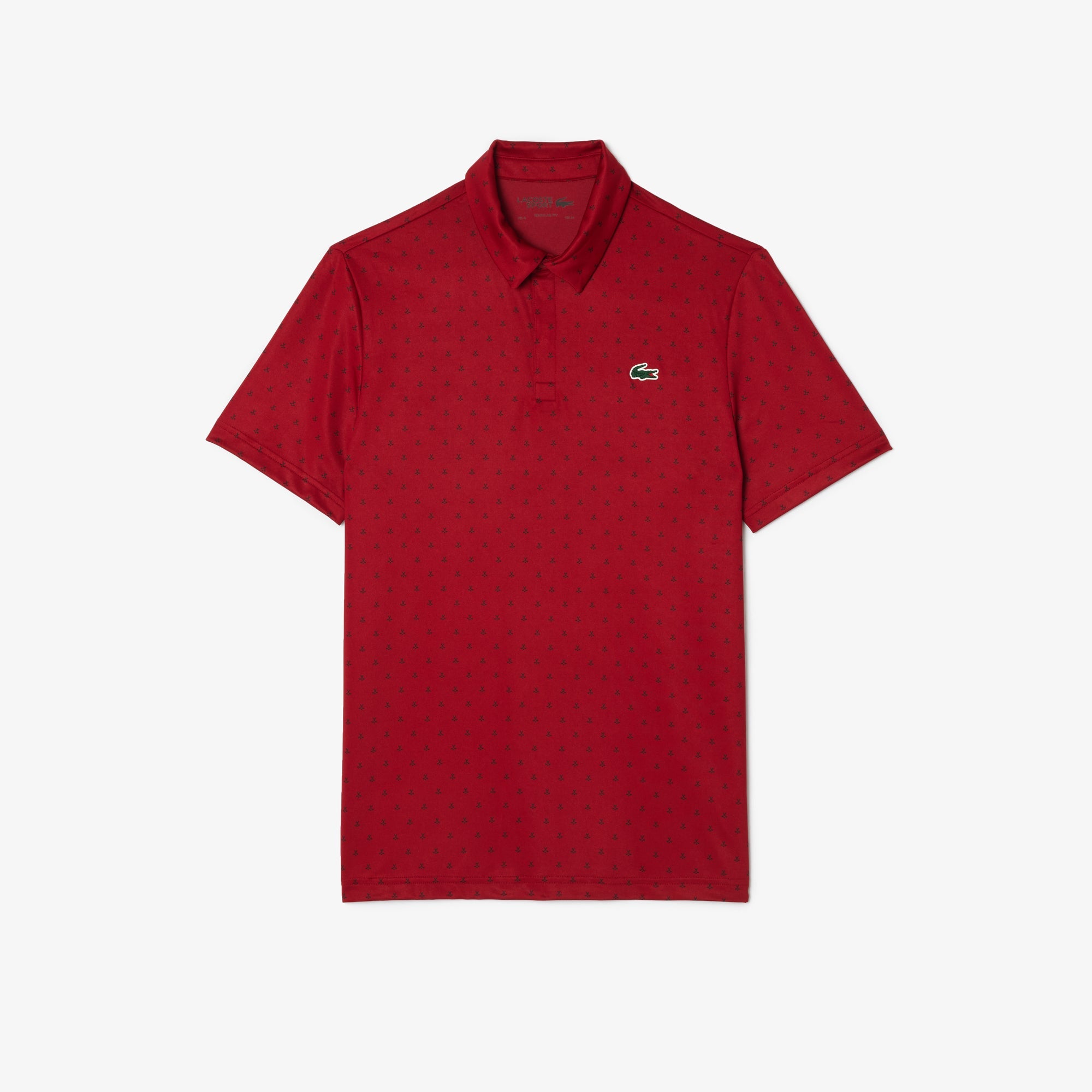 Lacoste Golf Printed Recycled Polyester Polo Shirt - 5-L / IQF-Red - Lacoste Apparel THE MIX