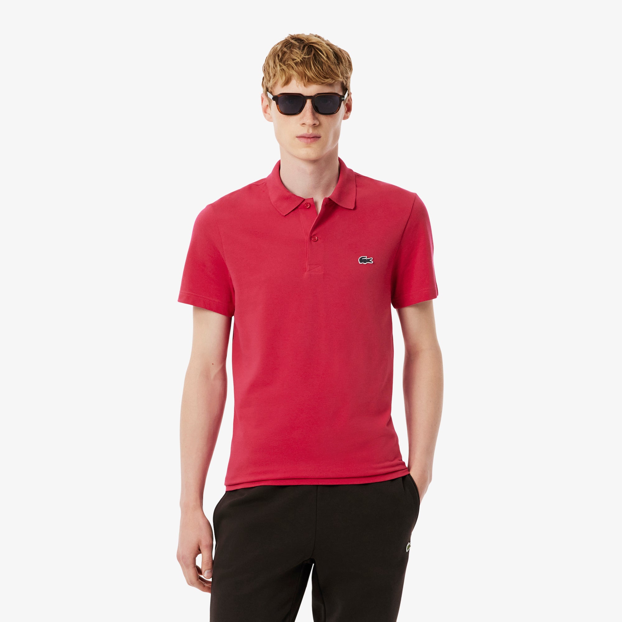 LACOSTE Regular Fit Cotton Blend Polo Shirt