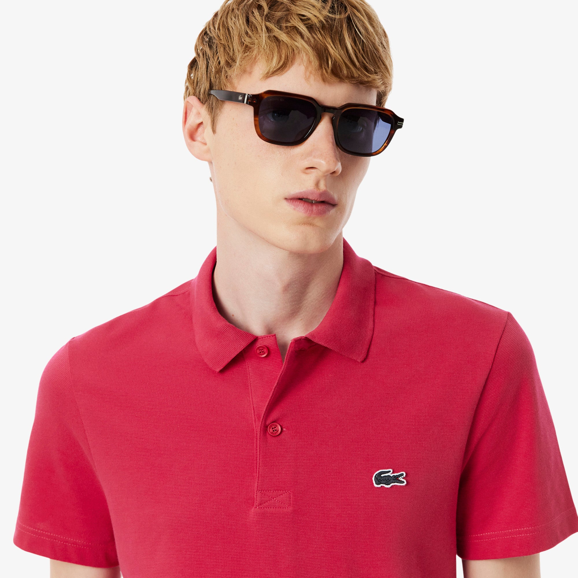 LACOSTE Regular Fit Cotton Blend Polo Shirt
