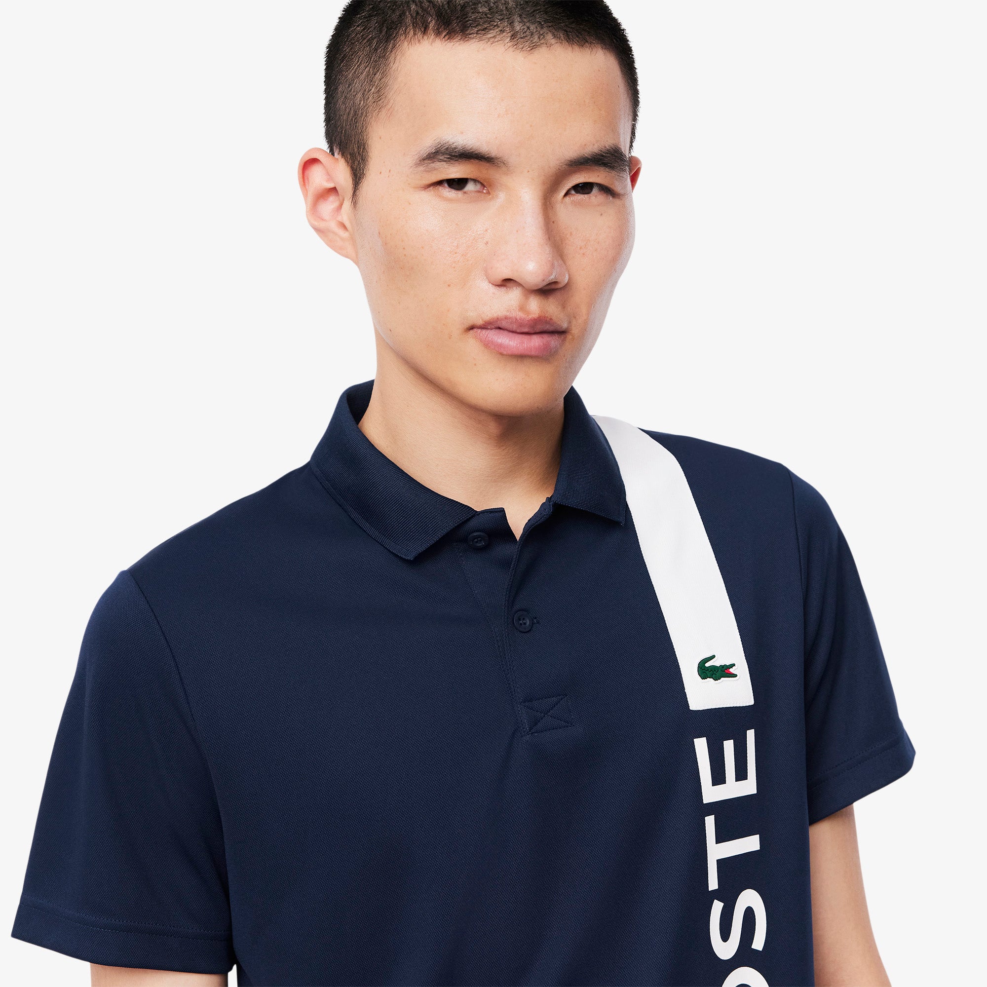 Lacoste Men Ultra Dry Print Branding Tennis Polo Shirt