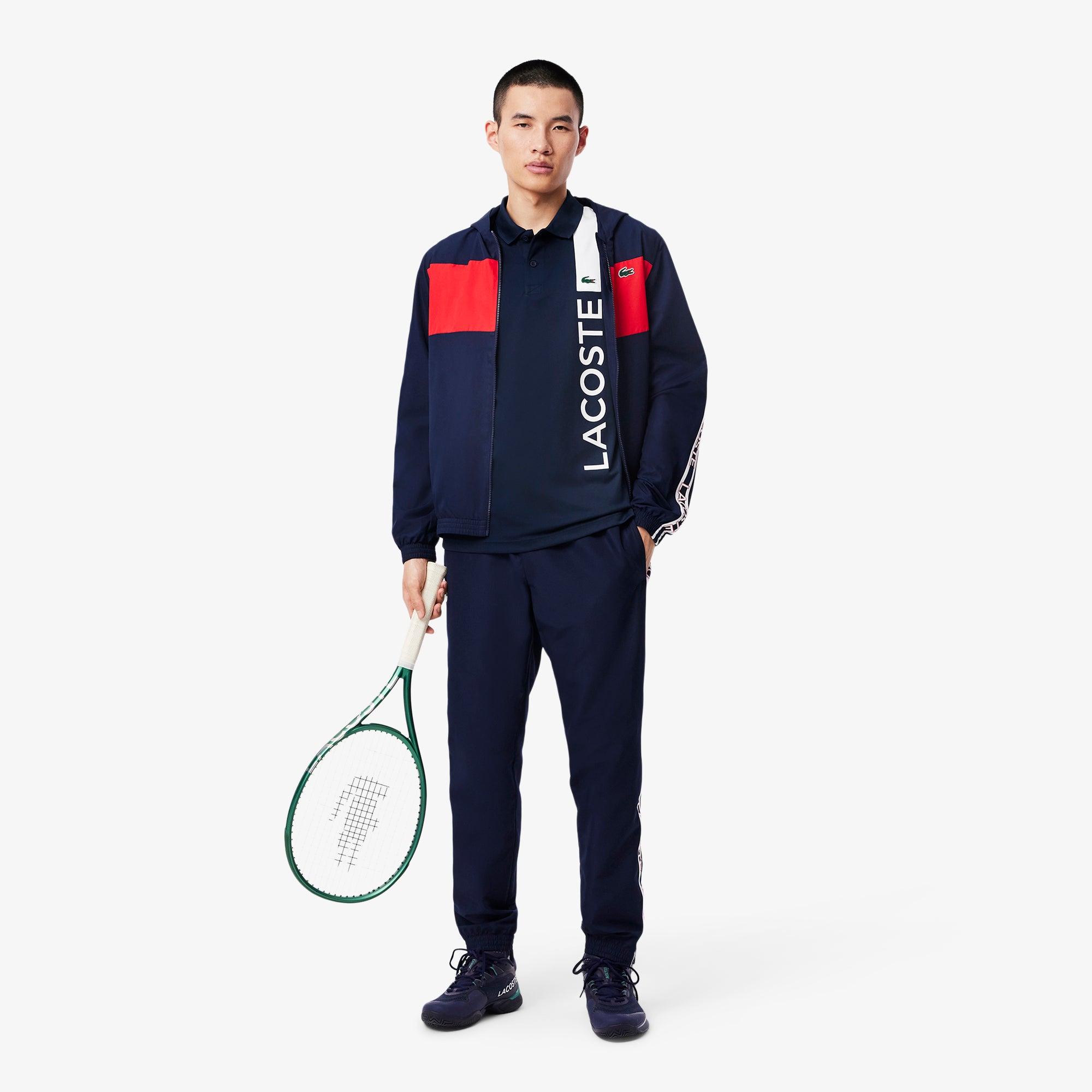 Lacoste Men Ultra Dry Print Branding Tennis Polo Shirt