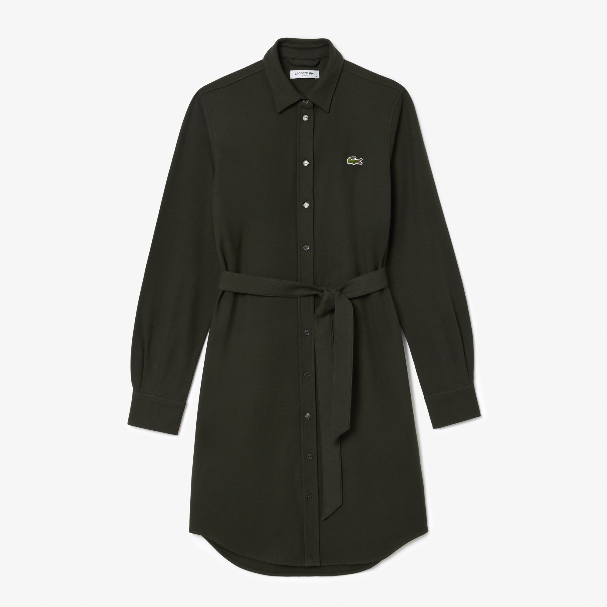 LACOSTE Women's Belted Piqué Shirt Dress